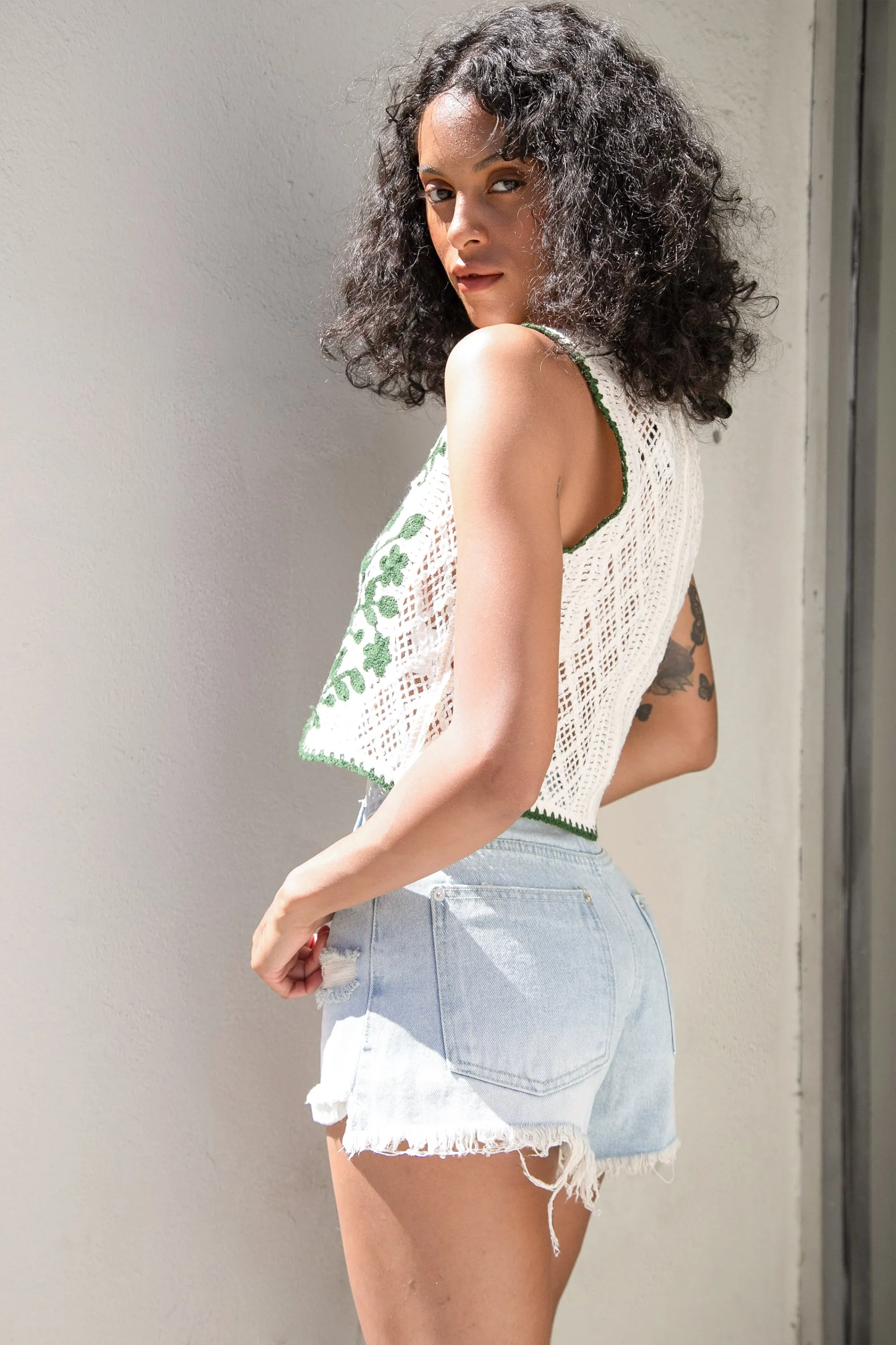 FLORAL EMBROIDERED SWEATER VEST sold by OAK AND FORT product image thumbnail 3