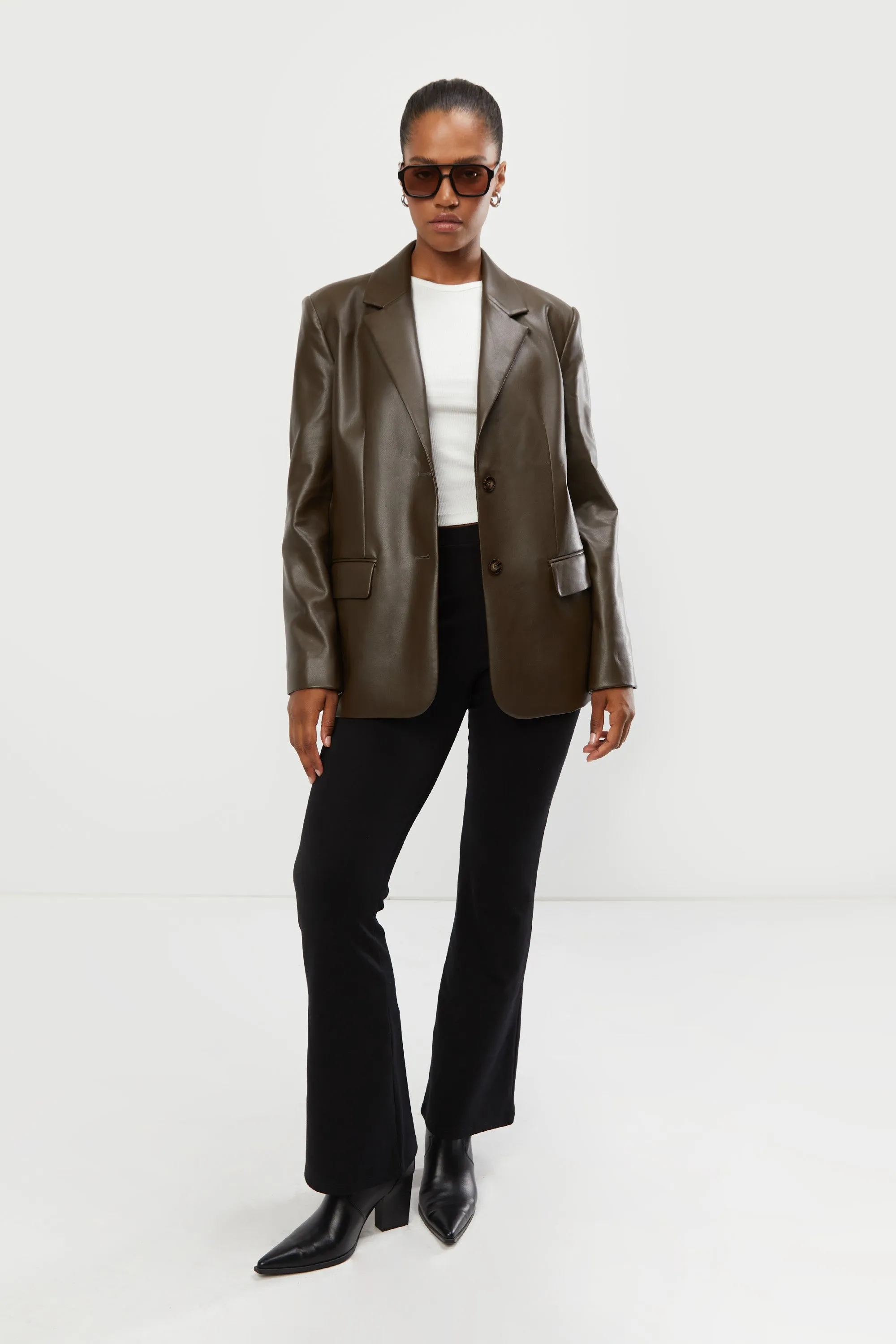 VEGAN LEATHER BLAZER sold by OAK AND FORT product image thumbnail 3