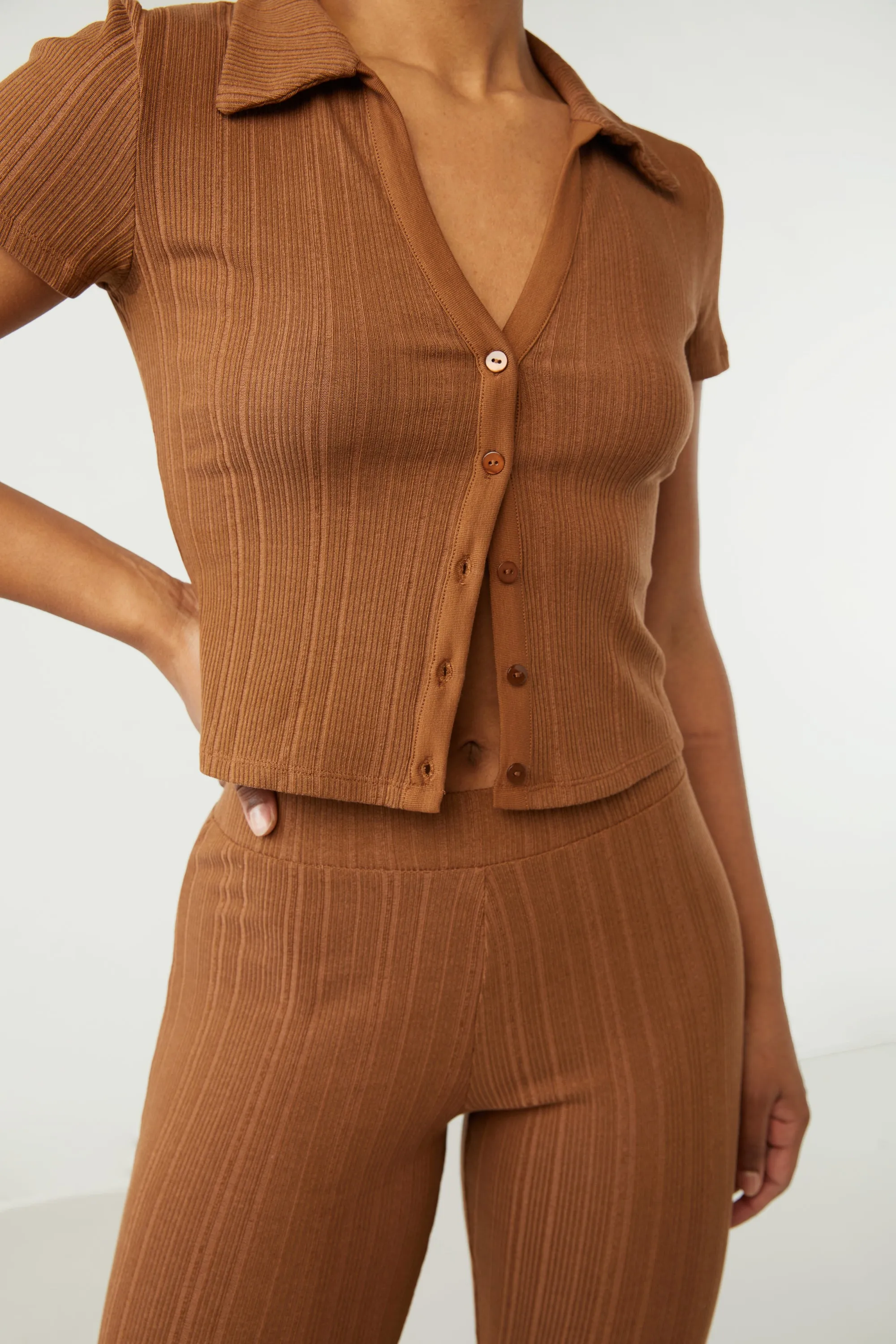 COLLARED BUTTON FRONT TOP sold by OAK AND FORT product image thumbnail 3