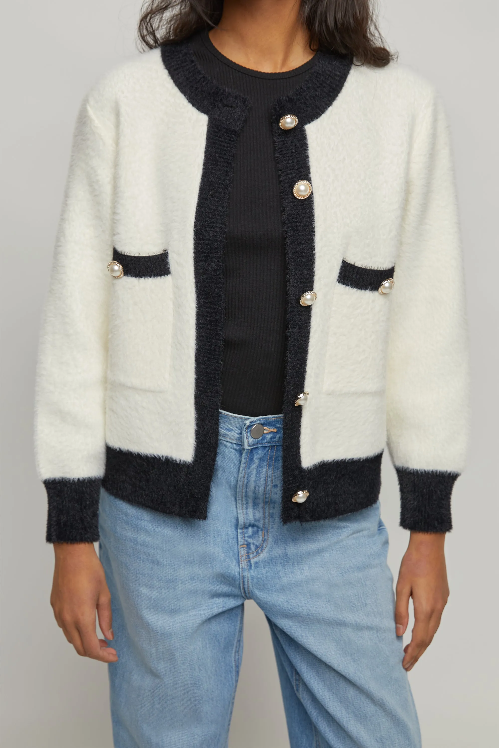 CONTRAST TRIM CARDIGAN sold by OAK AND FORT product image thumbnail 5