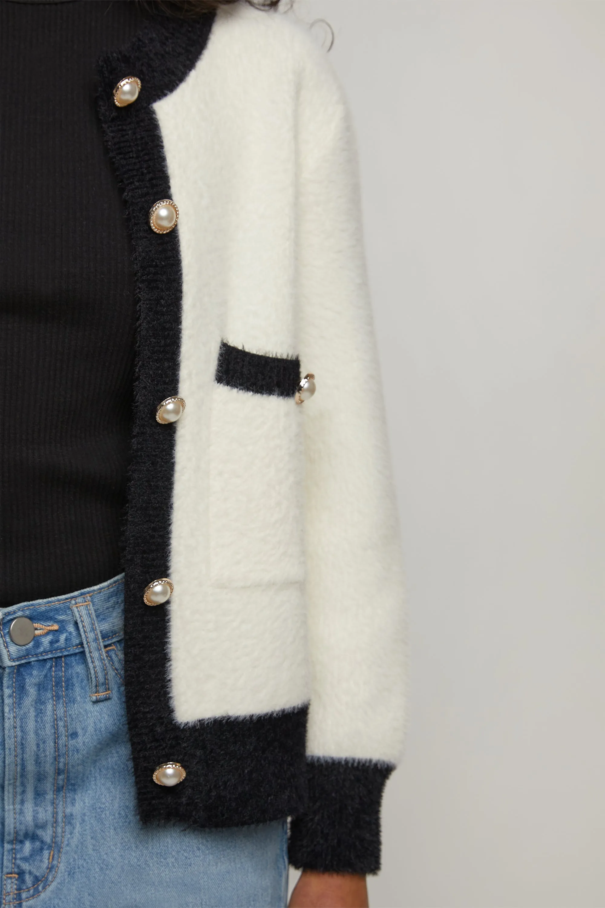 CONTRAST TRIM CARDIGAN sold by OAK AND FORT product image thumbnail 4