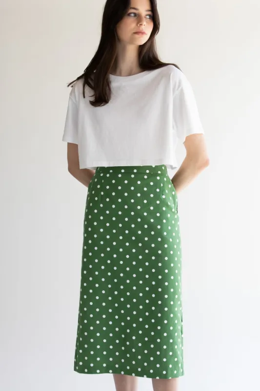 POLKA DOT COTTON LINEN SKIRT sold by OAK AND FORT