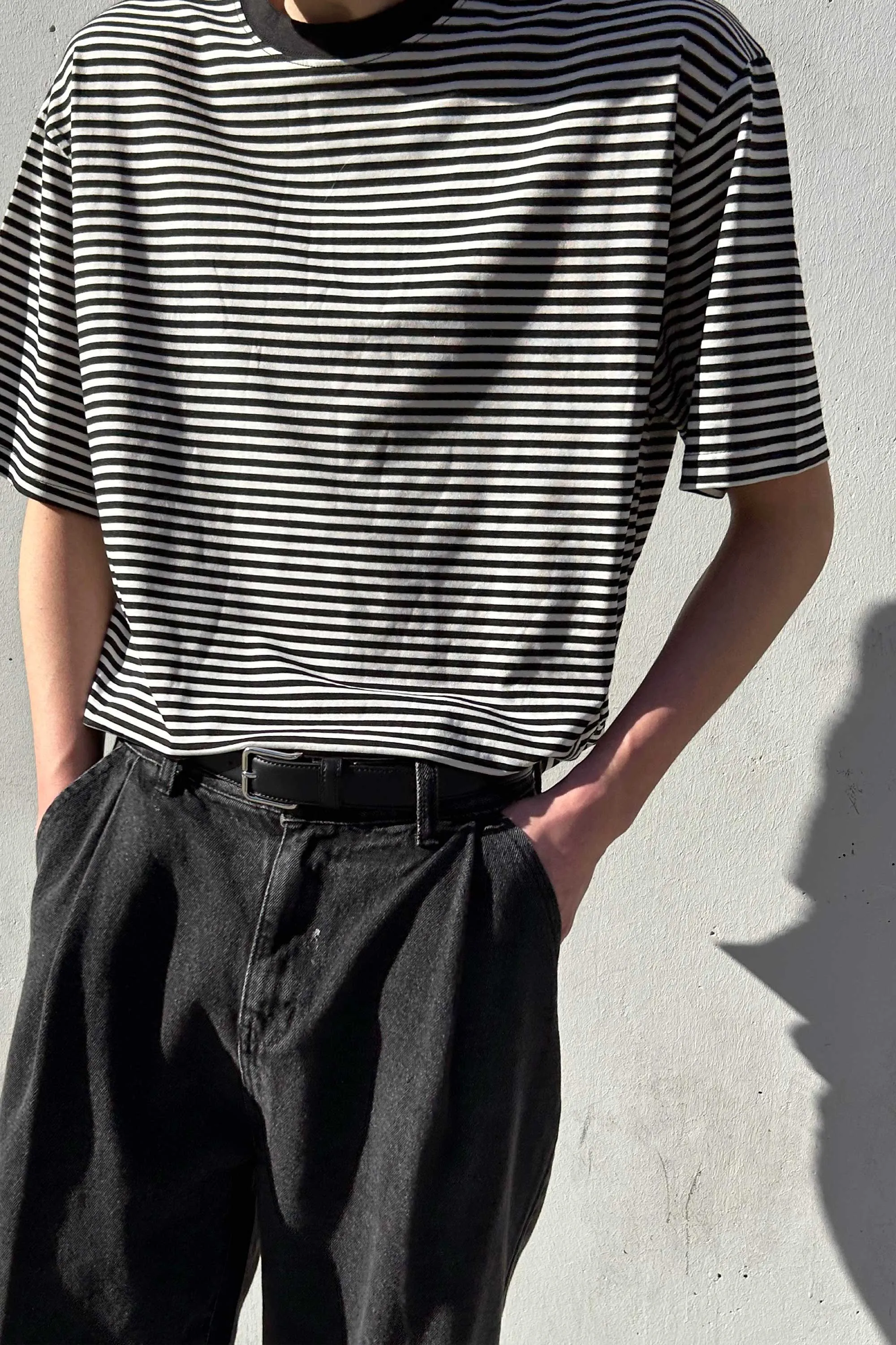 STRIPED CREWNECK TEE sold by OAK AND FORT