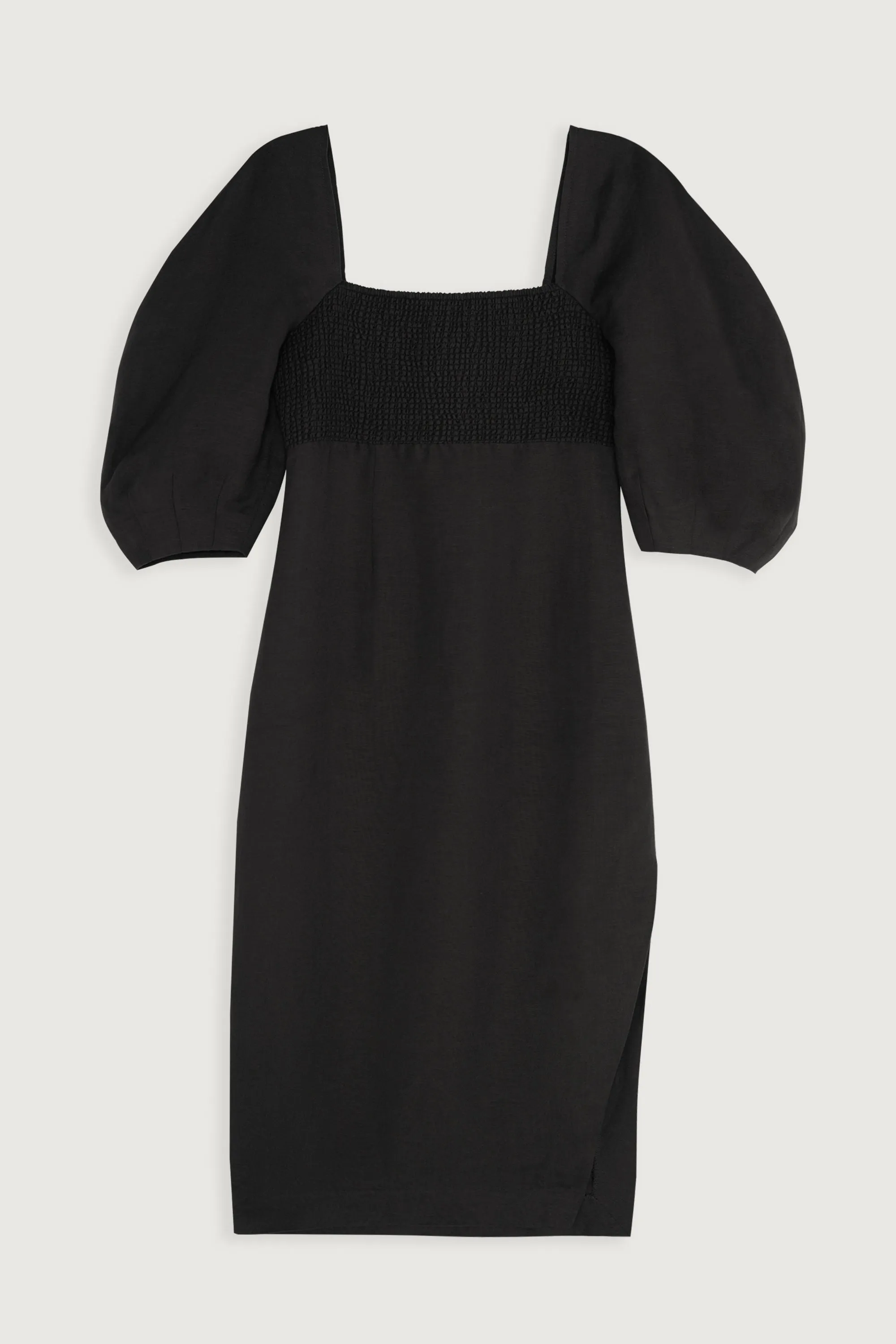 LINEN SMOCKED MIDI DRESS sold by OAK AND FORT product image thumbnail 5