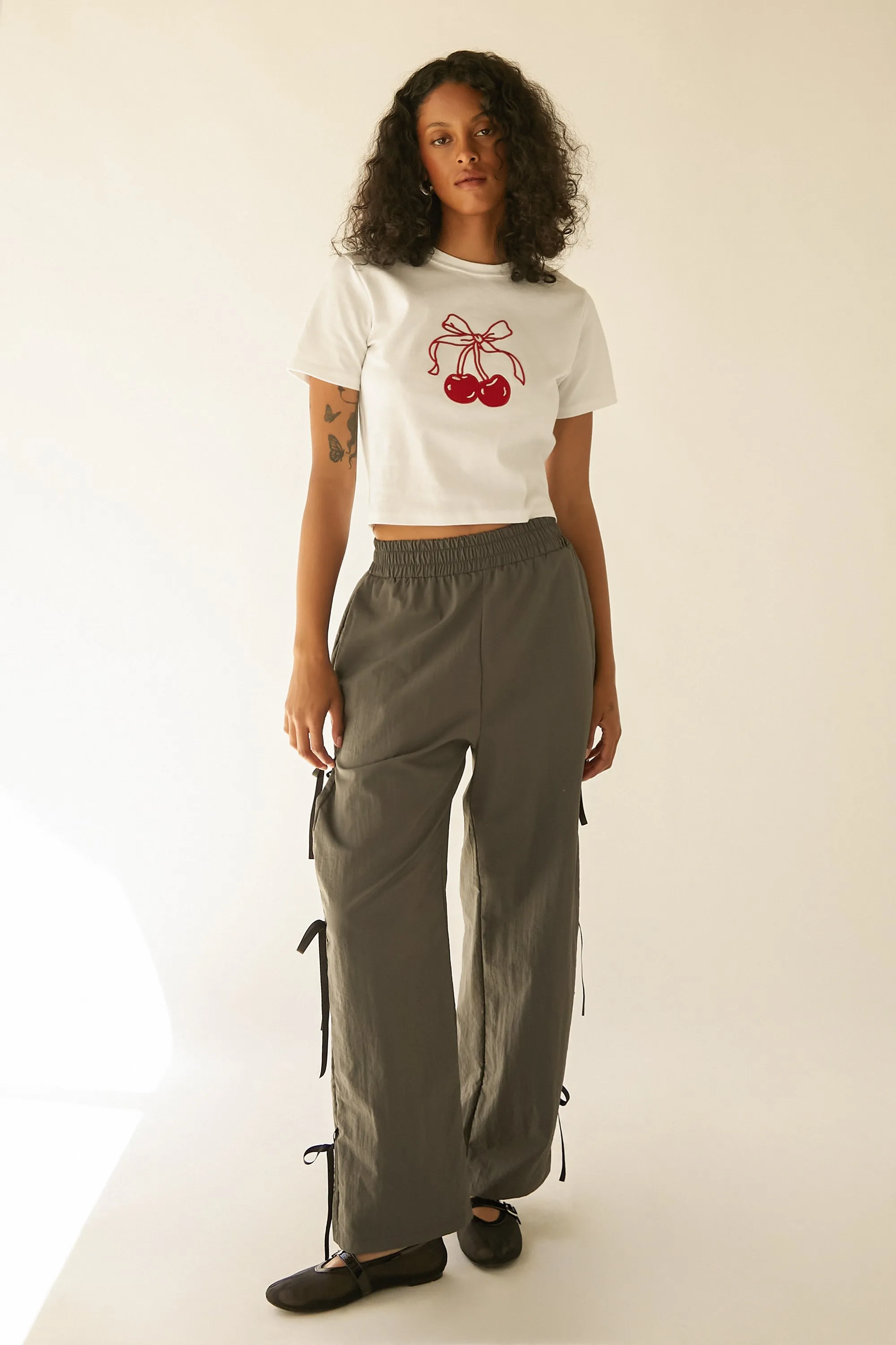 NYLON PANTS WITH BOWS sold by OAK AND FORT product image thumbnail 2