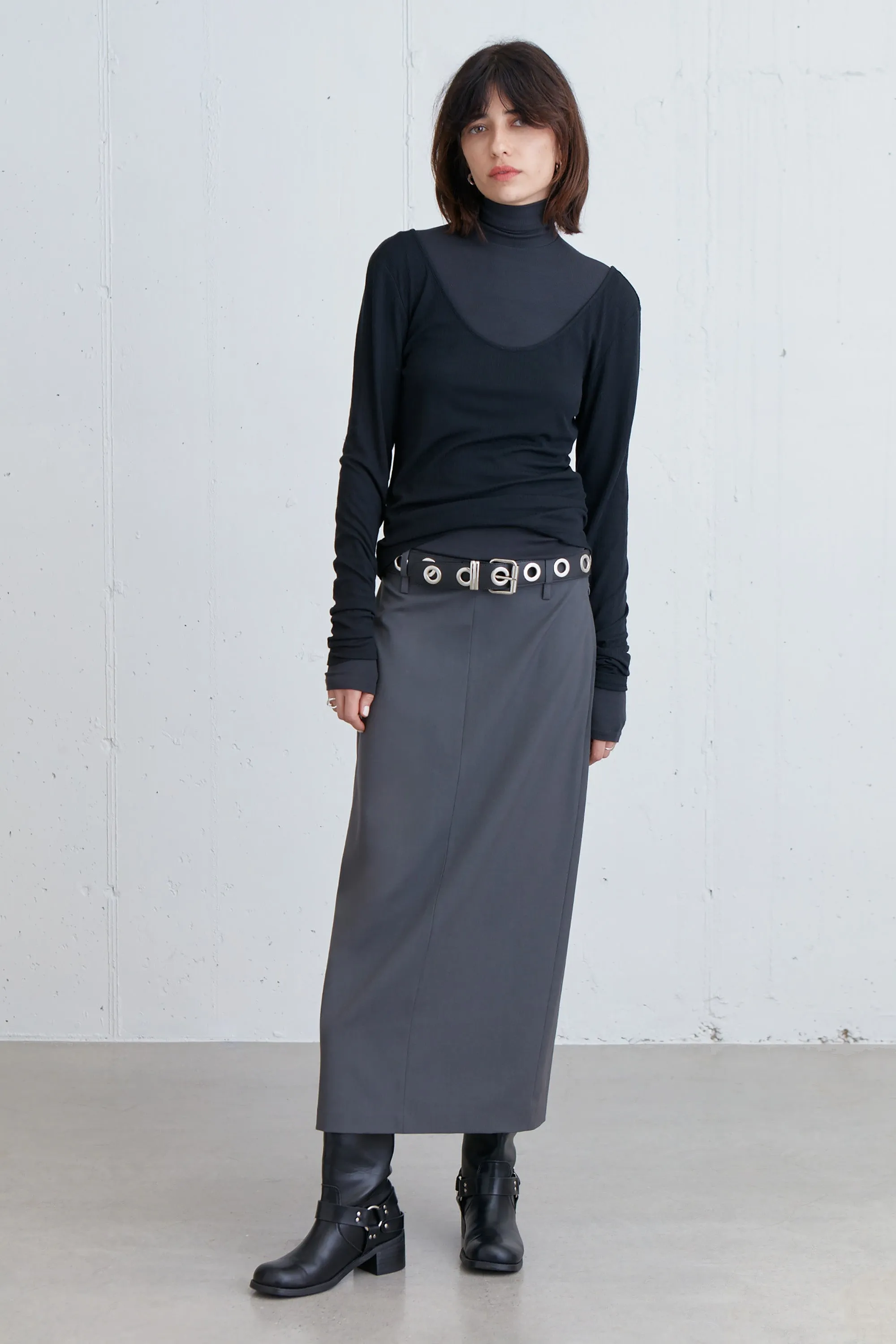 SHEER SCOOP NECK LONG SLEEVE TOP sold by OAK AND FORT product image thumbnail 2
