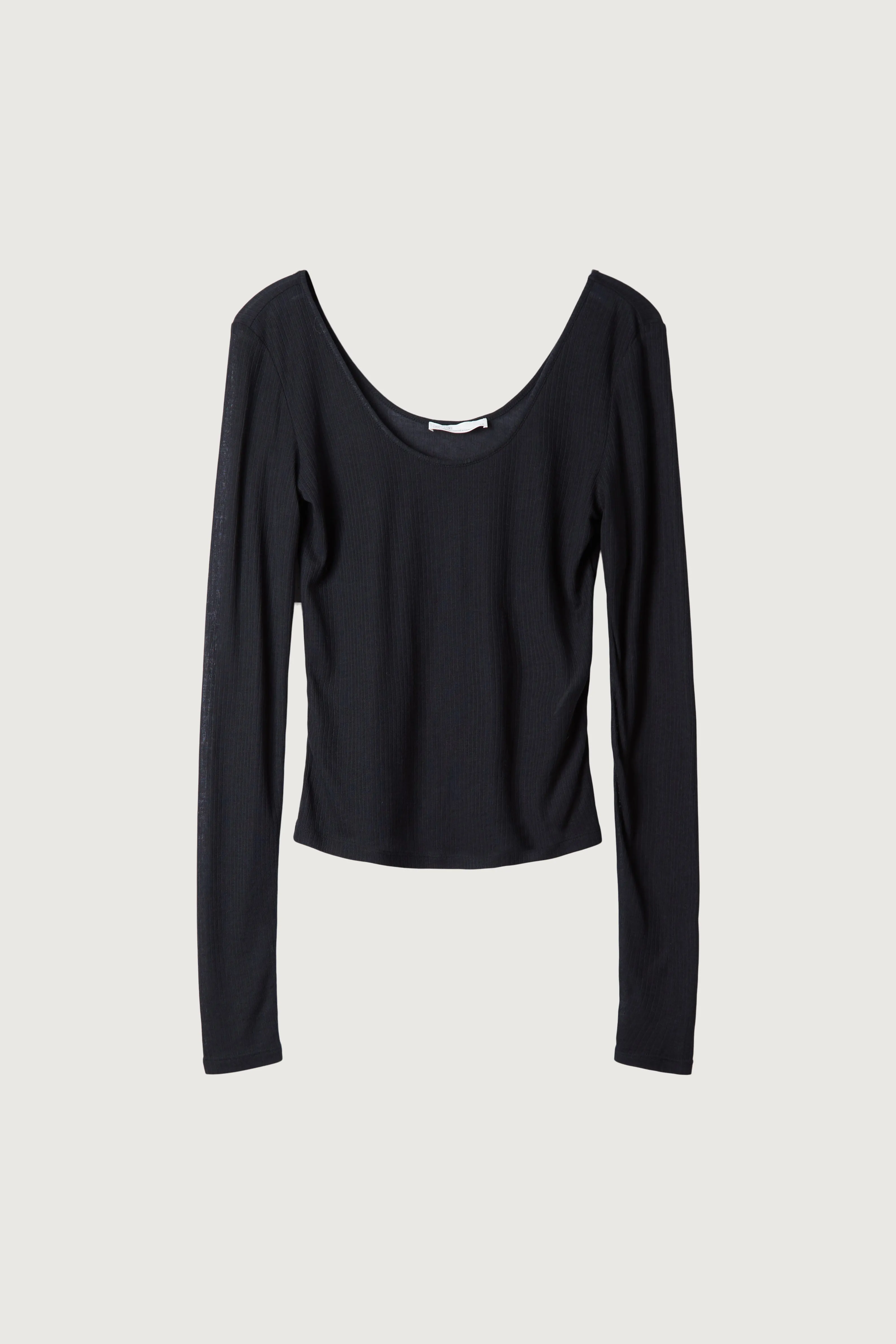 SHEER SCOOP NECK LONG SLEEVE TOP sold by OAK AND FORT product image thumbnail 5