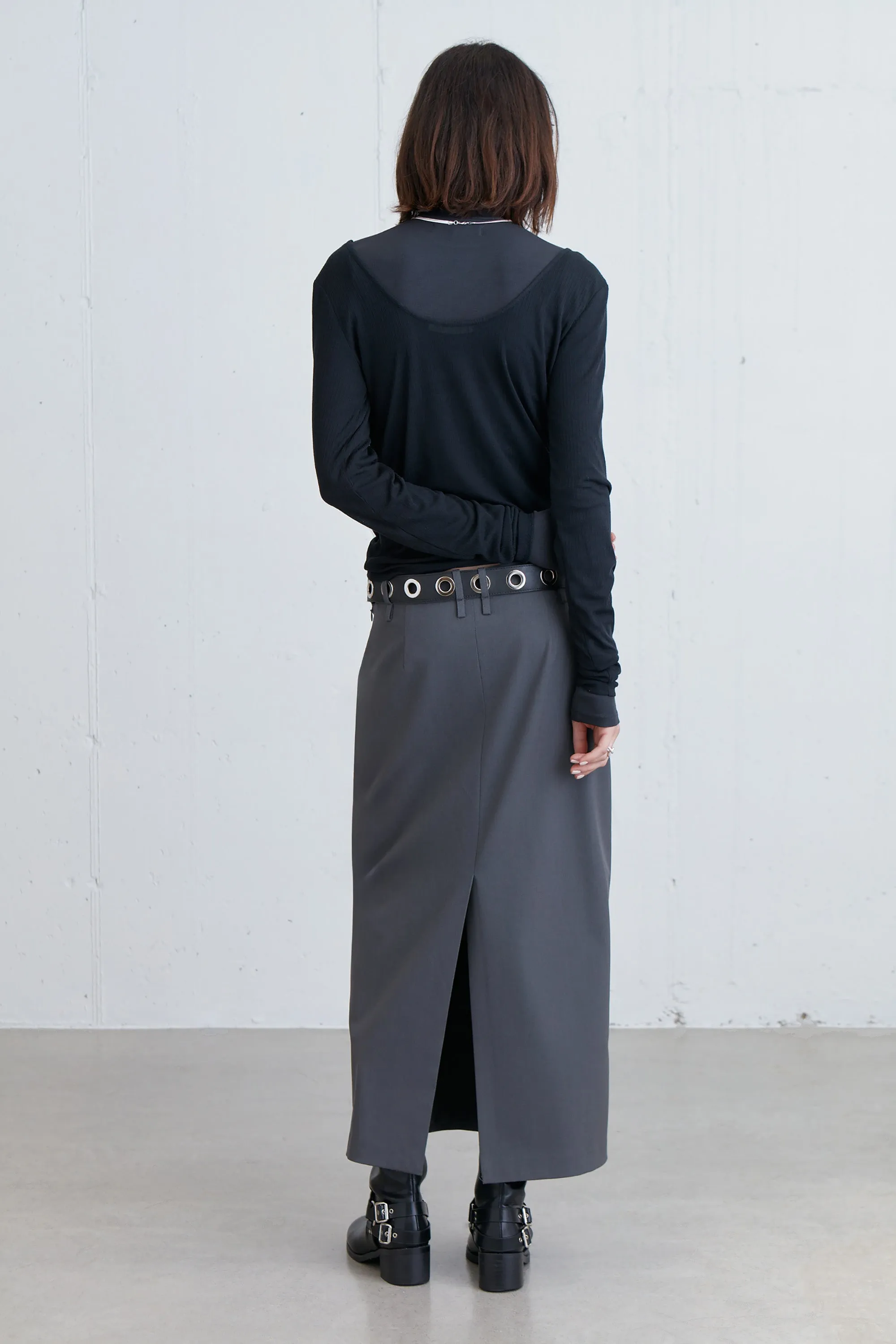 SHEER SCOOP NECK LONG SLEEVE TOP sold by OAK AND FORT product image thumbnail 3