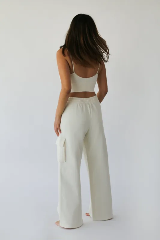 WIDE LEG CARGO SWEATPANT sold by OAK AND FORT