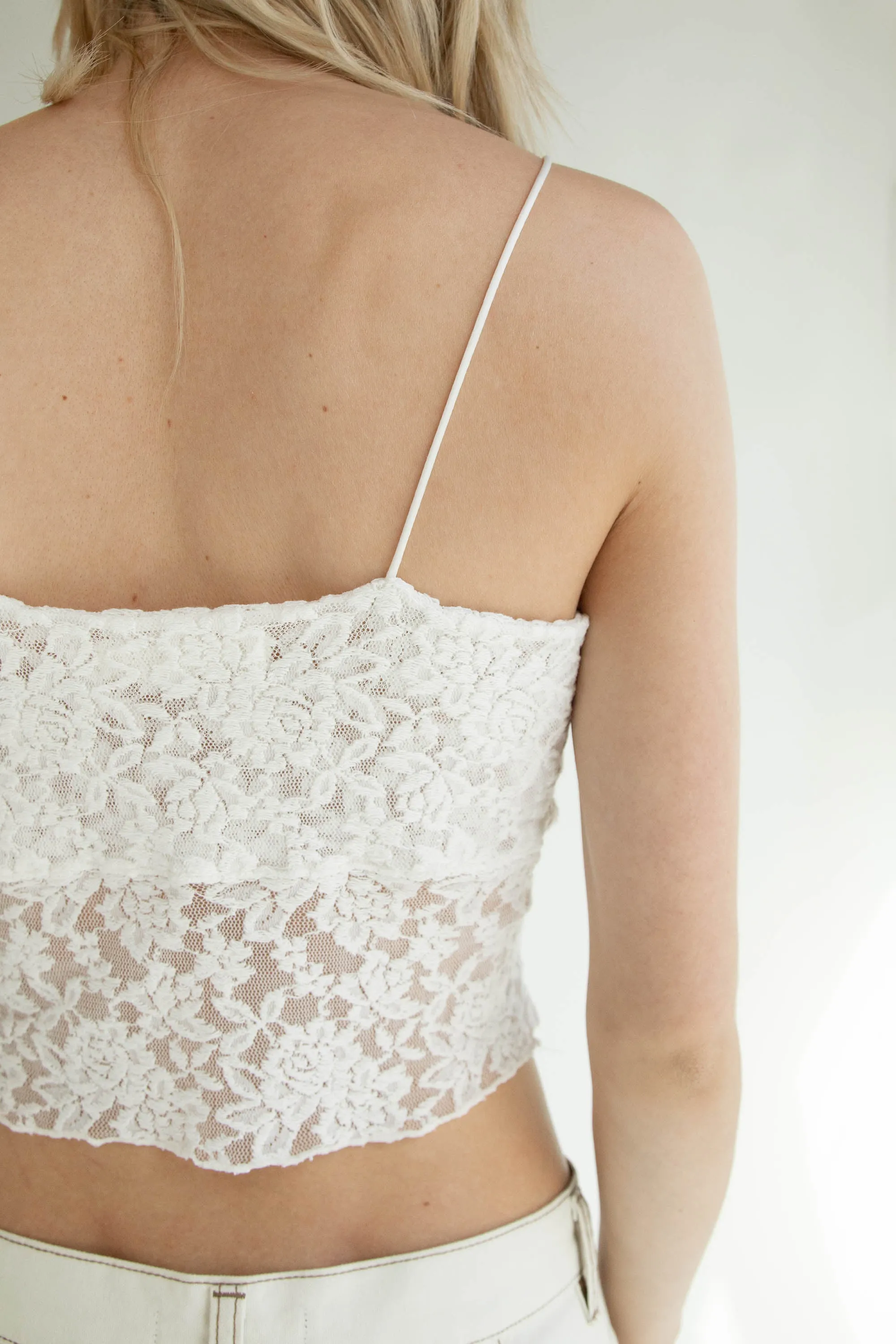 CROPPED LACE TANK TOP sold by OAK AND FORT product image thumbnail 5