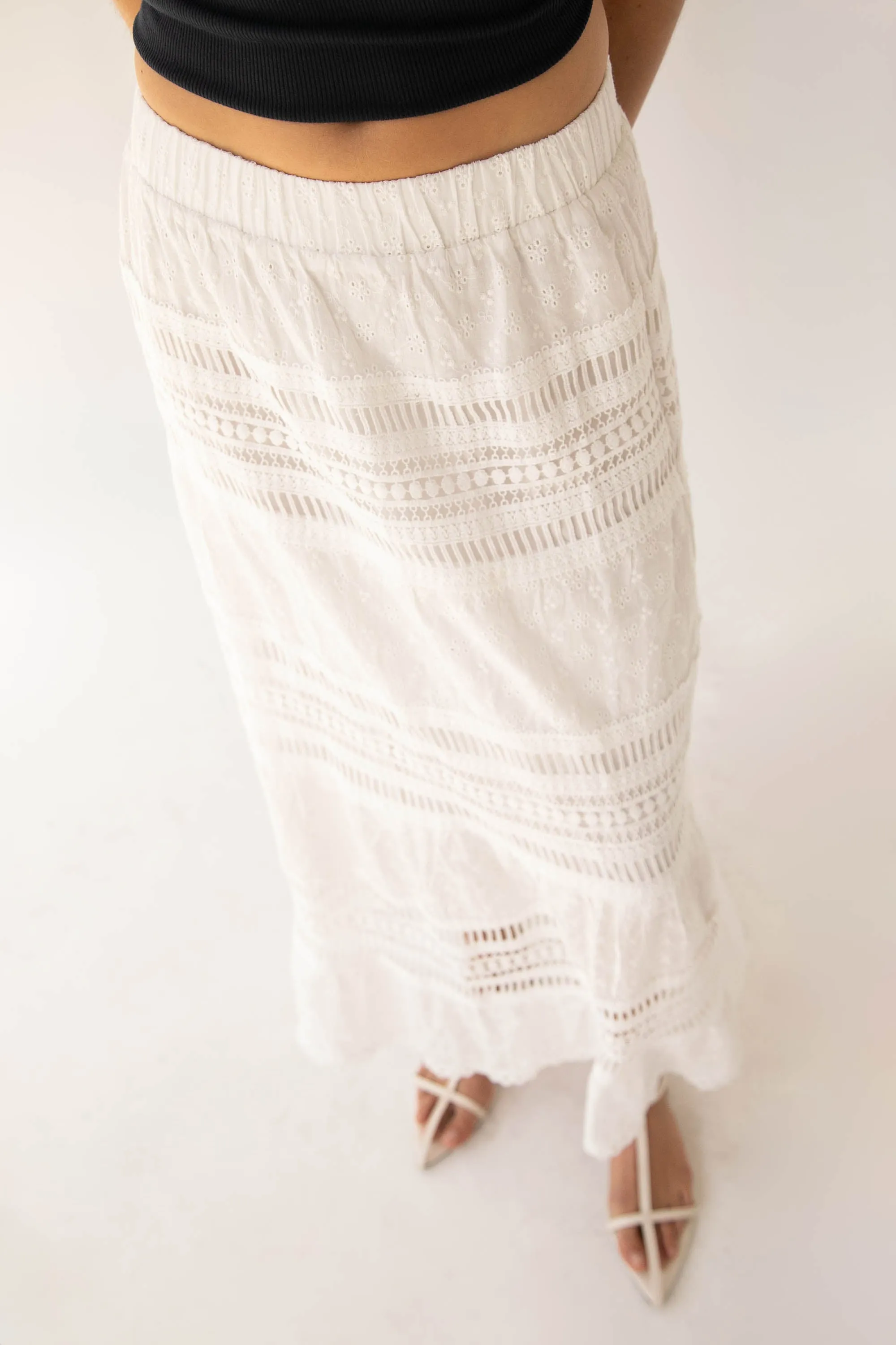 EYELET MAXI SKIRT sold by OAK AND FORT product image thumbnail 2