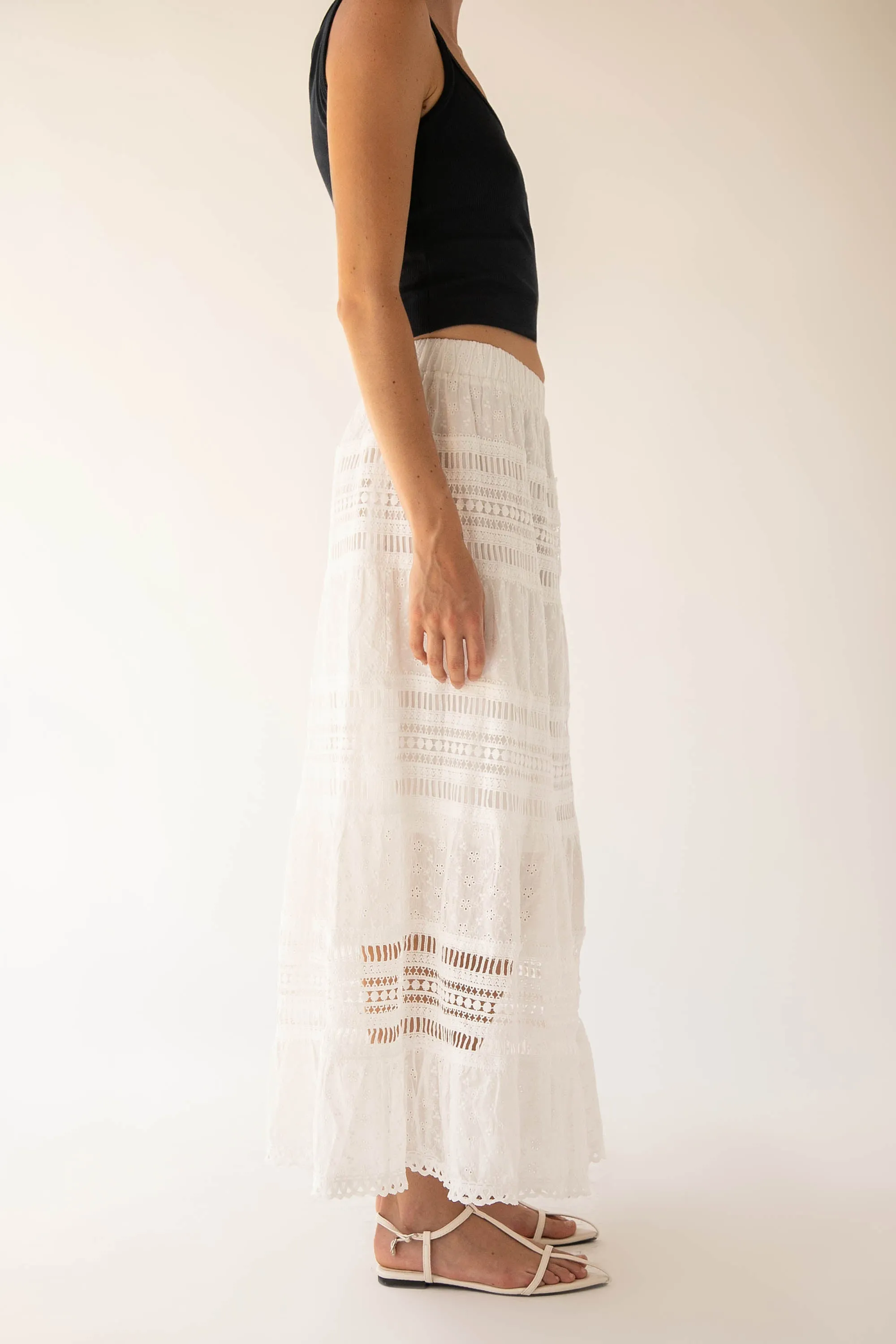 EYELET MAXI SKIRT sold by OAK AND FORT product image thumbnail 3