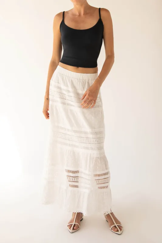 EYELET MAXI SKIRT sold by OAK AND FORT