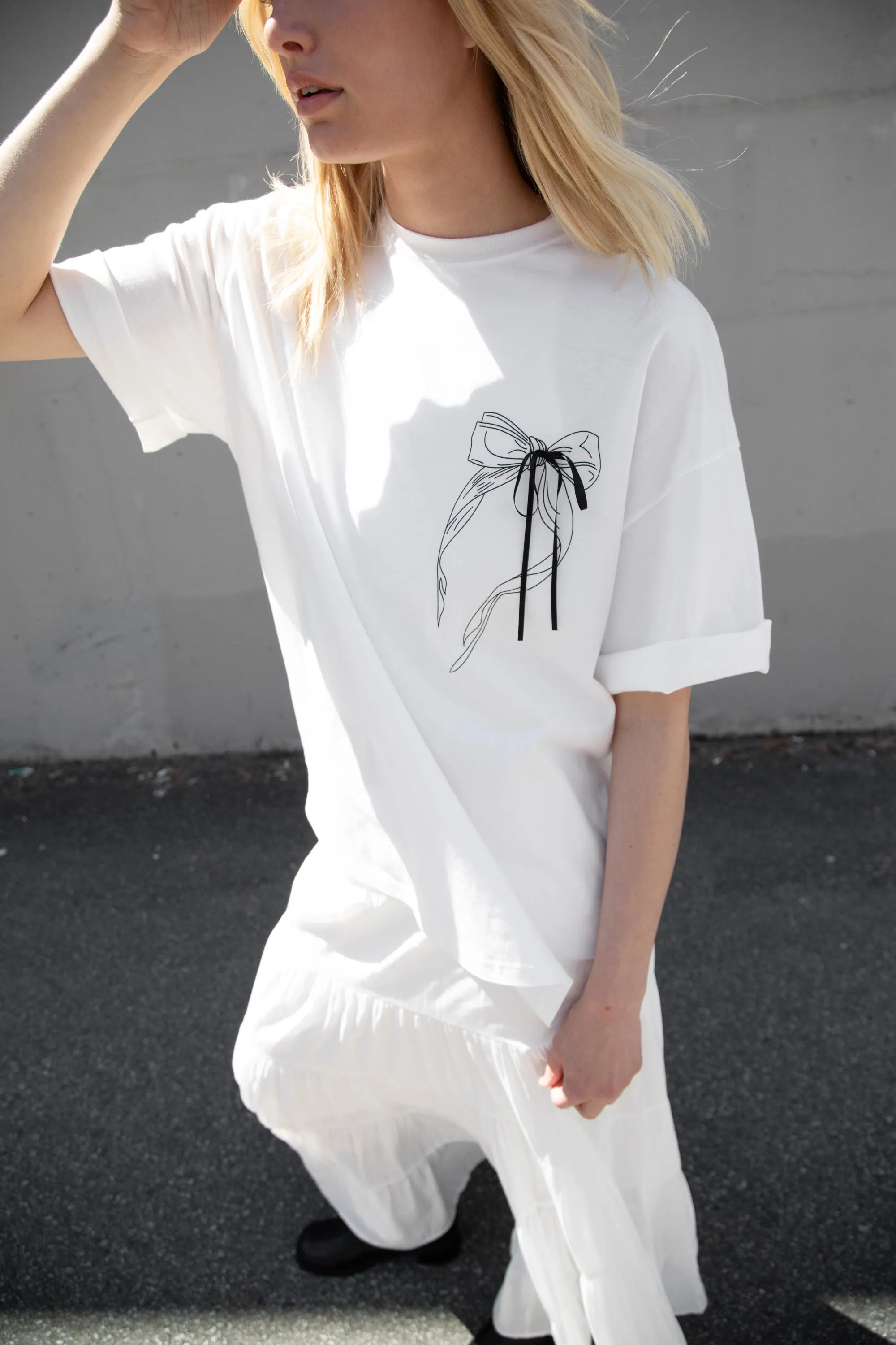 OVERSIZED T-SHIRT WITH BOW GRAPHIC sold by OAK AND FORT product image thumbnail 2