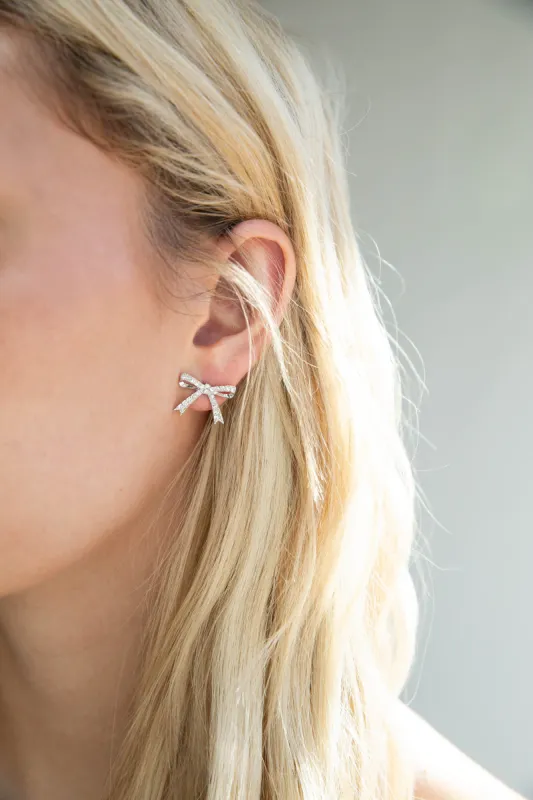 ZIRCONIA BOW EARRING sold by OAK AND FORT
