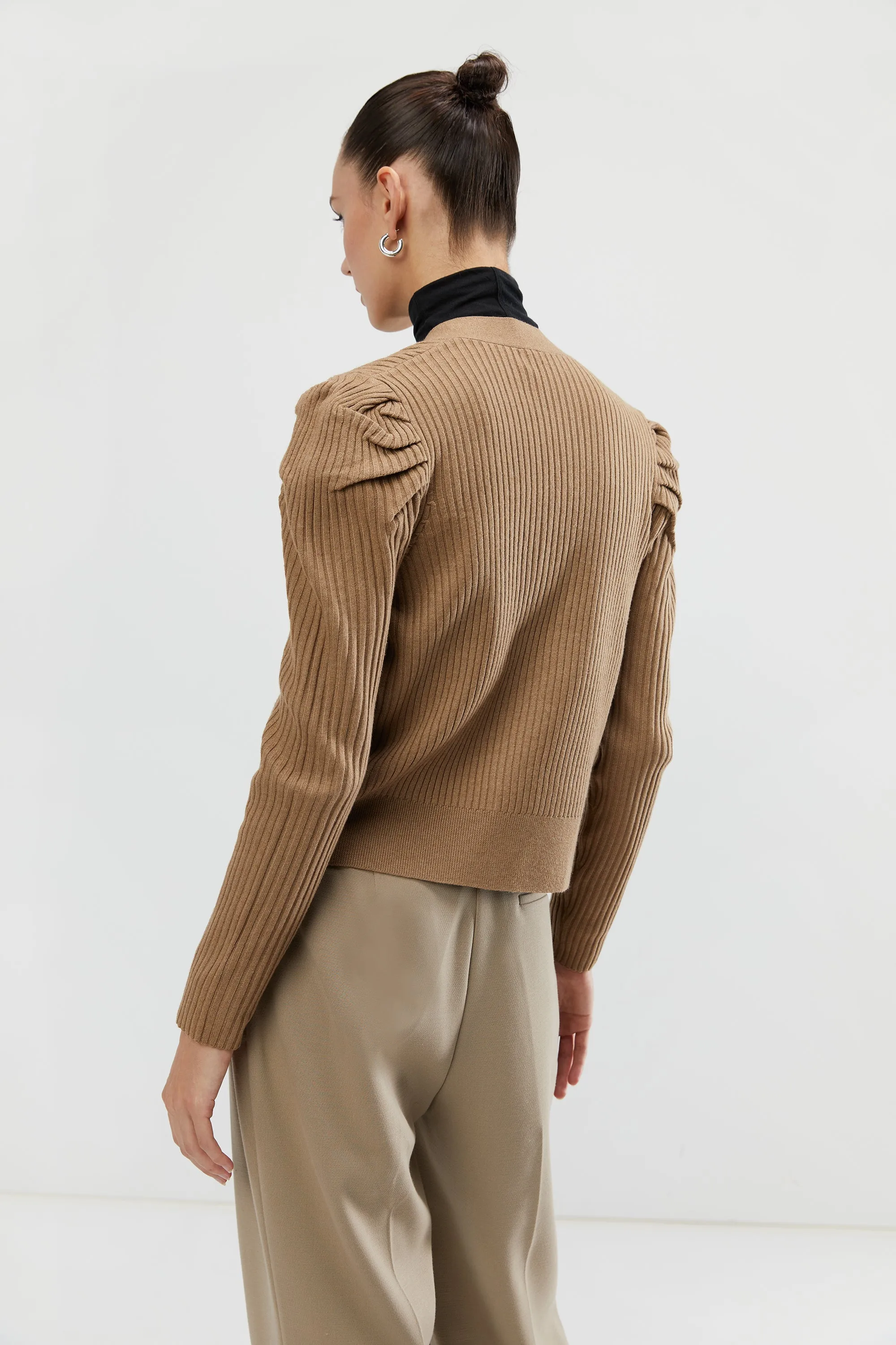 PUFFY SHOULDER CARDIGAN sold by OAK AND FORT product image thumbnail 3