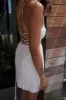 LINEN BLEND OPEN BACK MINI DRESS sold by OAK AND FORT
