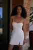 LINEN BLEND OPEN BACK MINI DRESS sold by OAK AND FORT