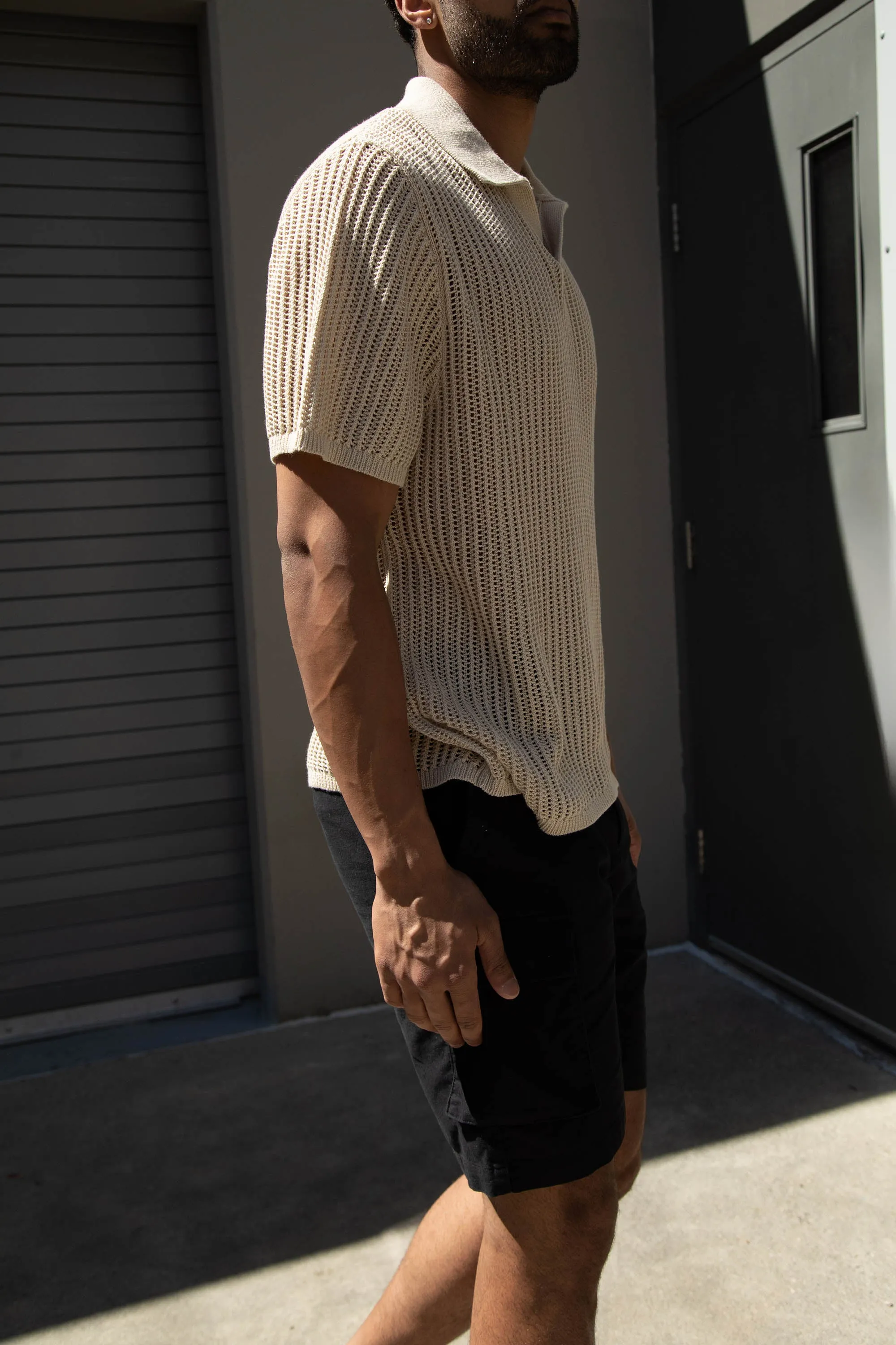 CROCHET COLLARED SHORT SLEEVE SWEATER sold by OAK AND FORT product image thumbnail 2