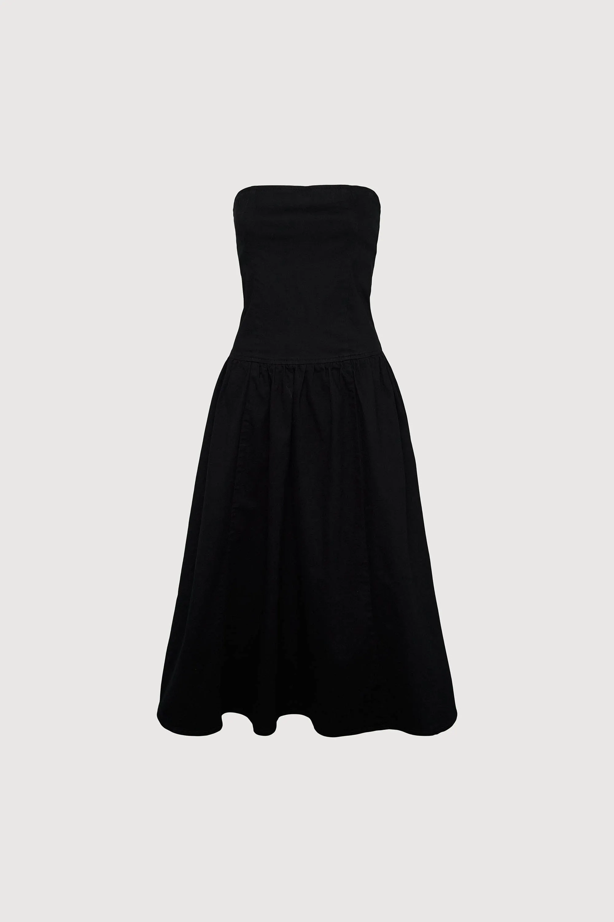 DROP-WAIST STRAPLESS TWILL DRESS sold by OAK AND FORT product image thumbnail 5