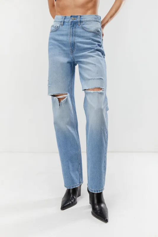 RELAXED RIPPED JEANS sold by OAK AND FORT