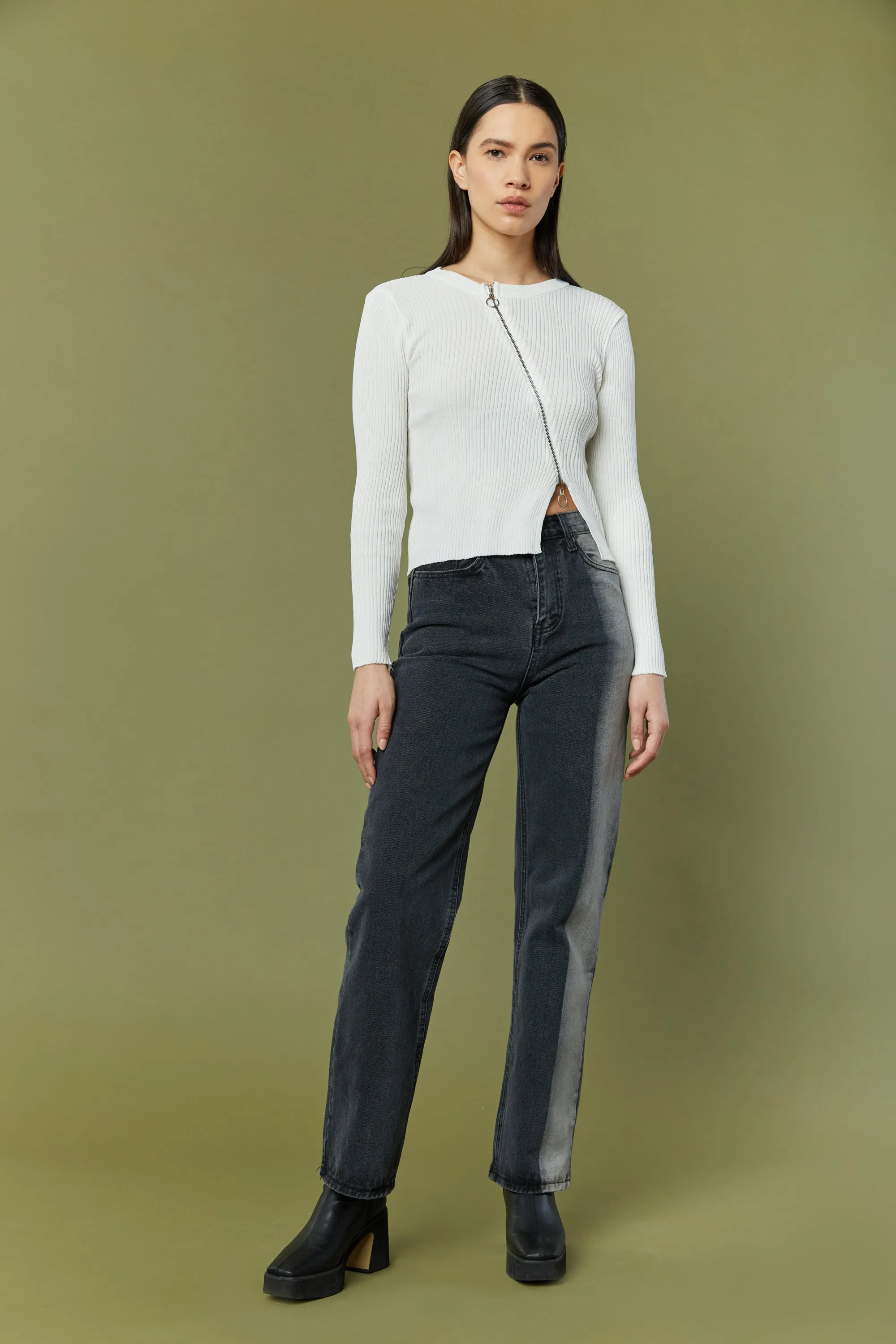 ASYMMETRICAL ZIP FRONT TOP sold by OAK AND FORT product image thumbnail 5