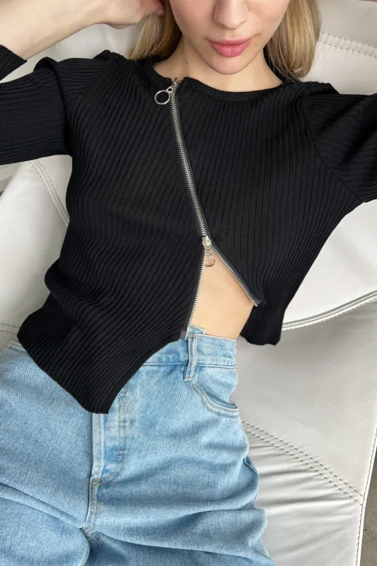 ASYMMETRICAL ZIP FRONT TOP sold by OAK AND FORT