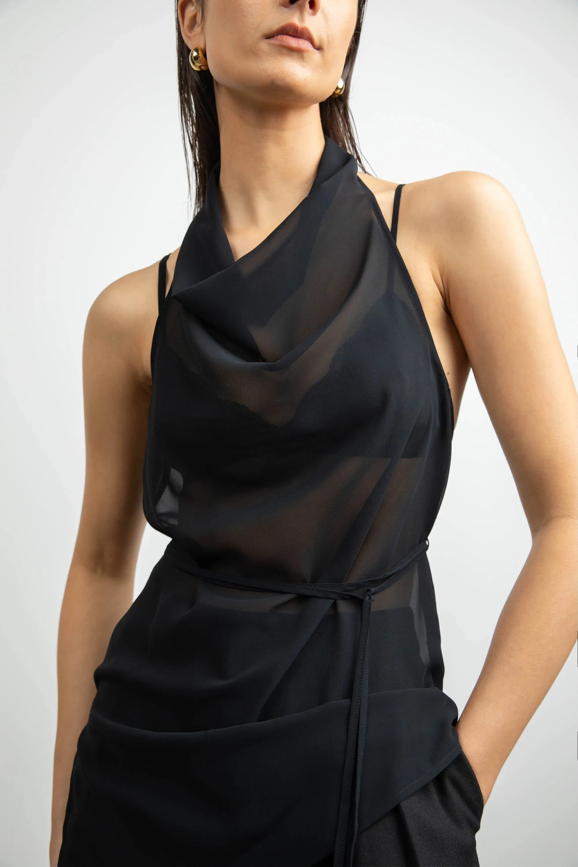 SHEER HALTER TOP sold by OAK AND FORT product image thumbnail 5