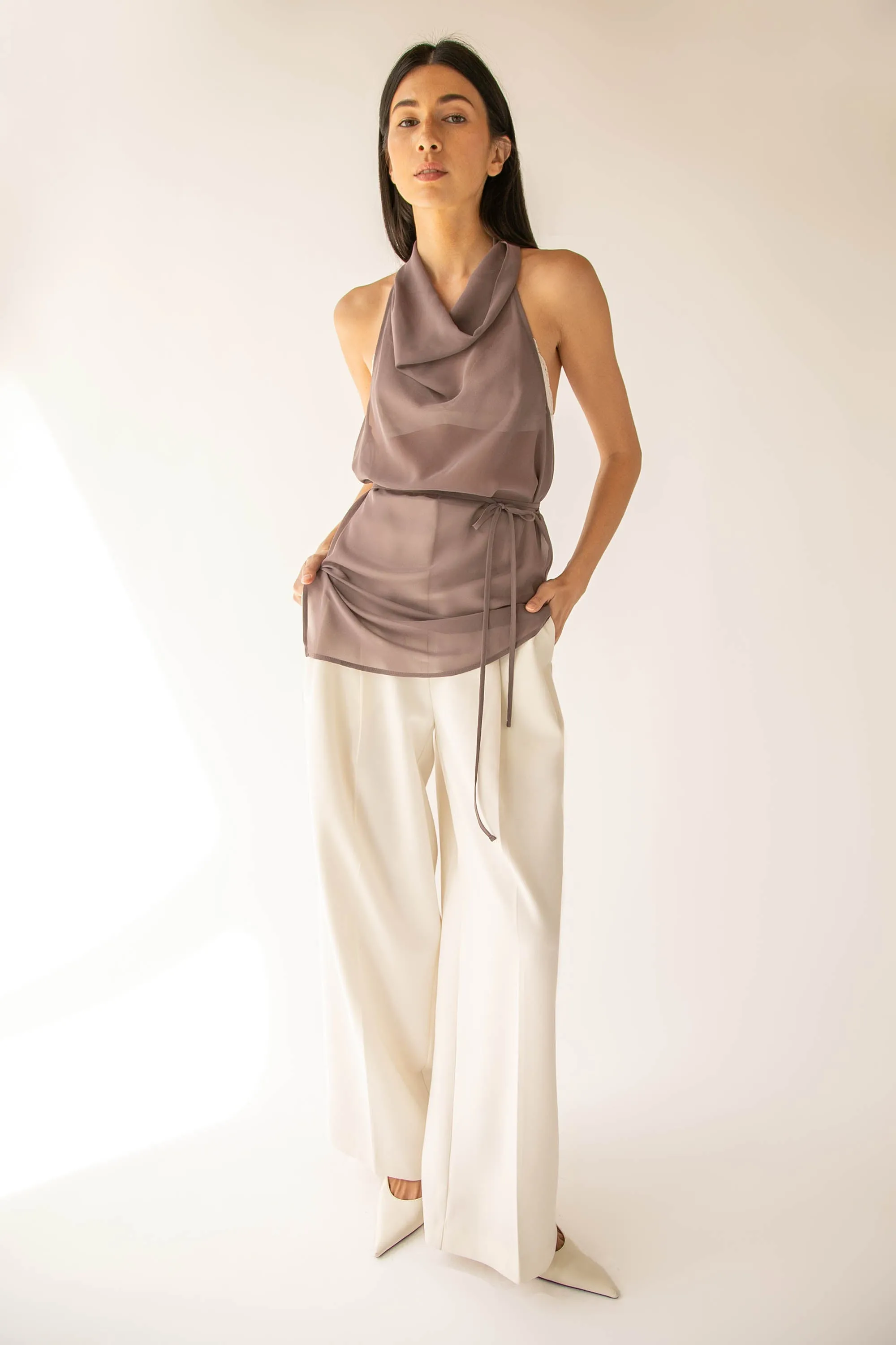 SHEER HALTER TOP sold by OAK AND FORT product image thumbnail 2