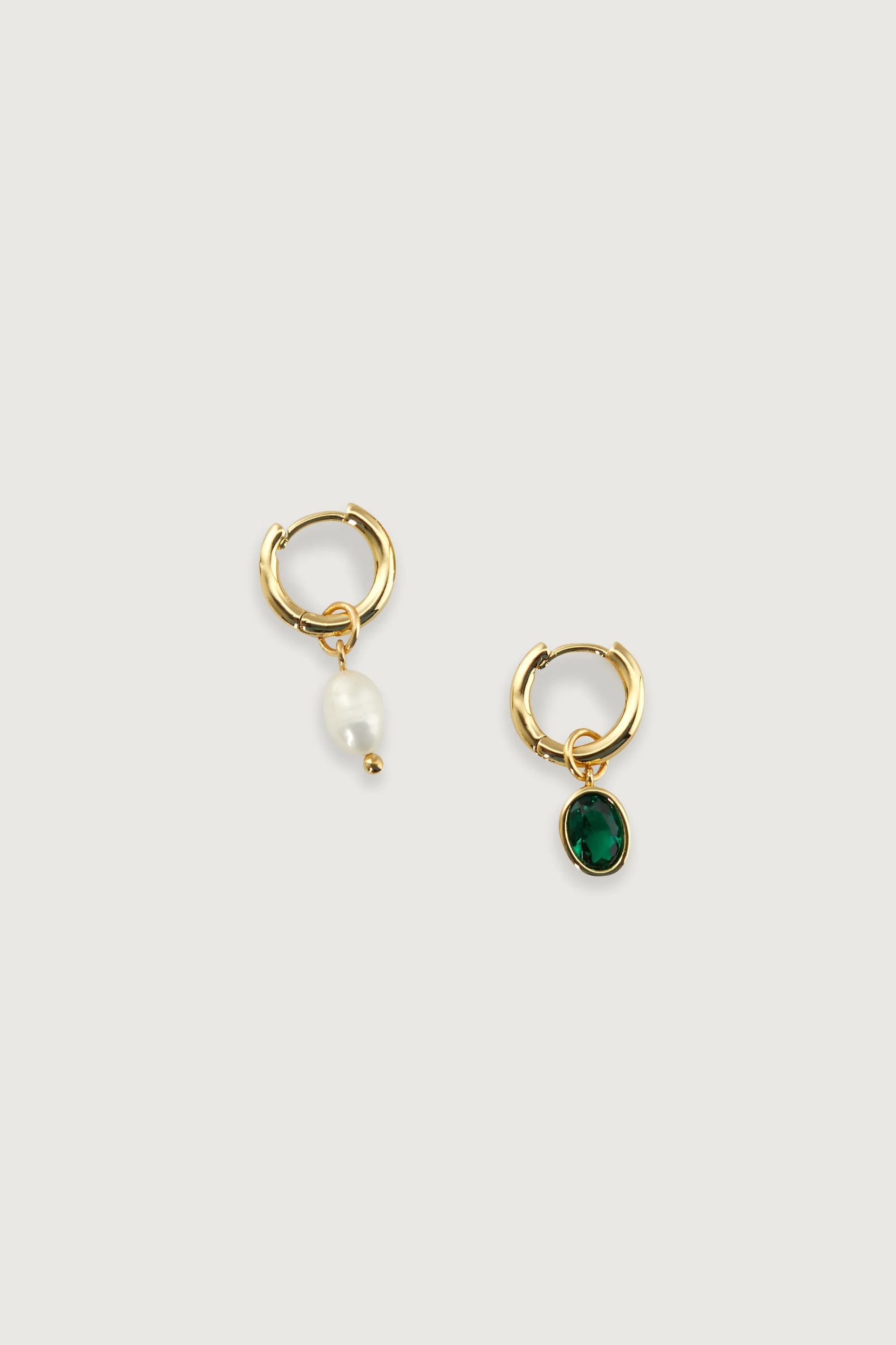 ZIRCONIA AND PEARL HOOPS sold by OAK AND FORT product image thumbnail 2