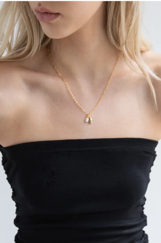 PEARL AND PEBBLE PENDANT NECKLACE sold by OAK AND FORT