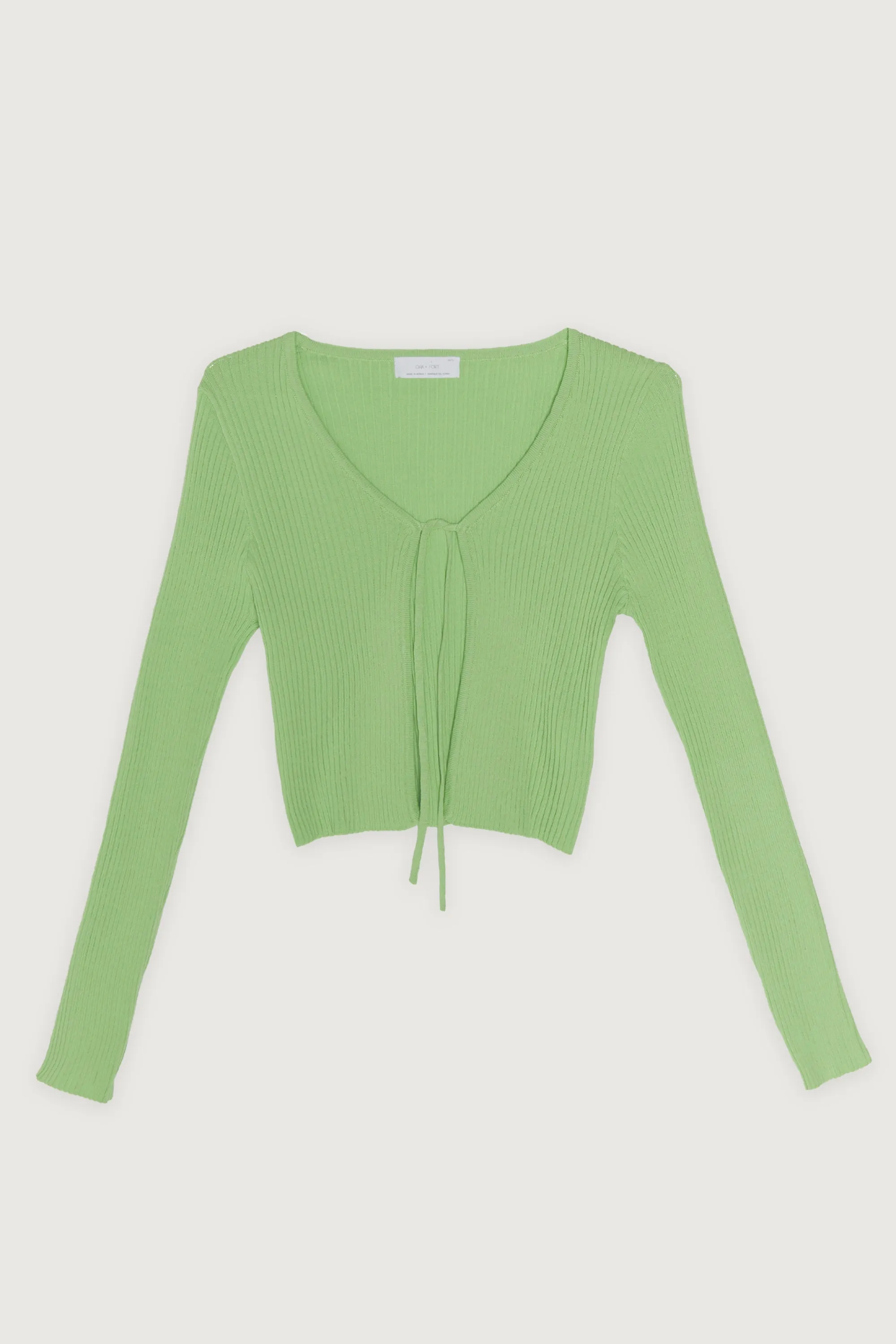 RIBBED LONG SLEEVE WITH FRONT TIE sold by OAK AND FORT product image thumbnail 3