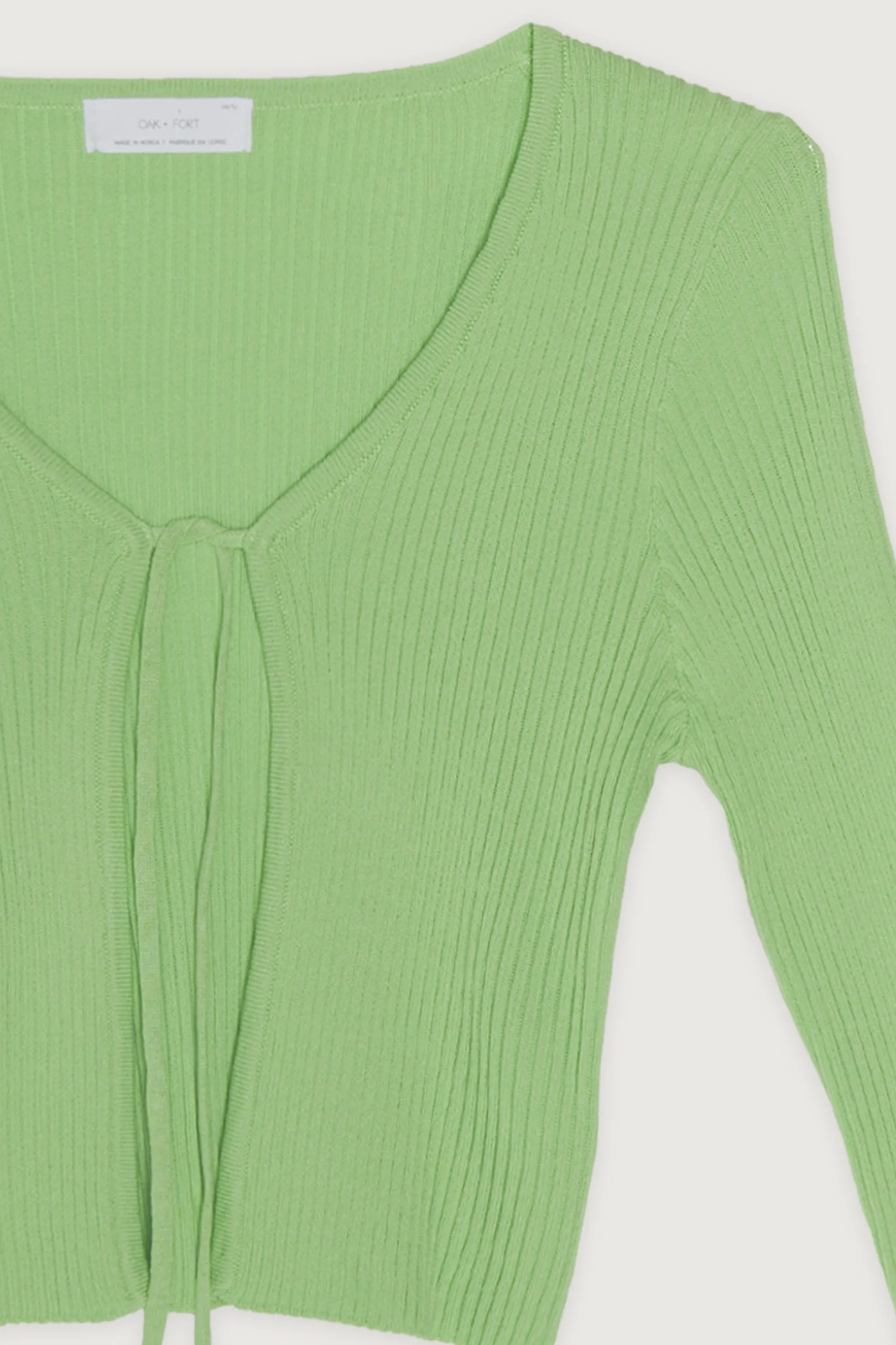 RIBBED LONG SLEEVE WITH FRONT TIE sold by OAK AND FORT product image thumbnail 4