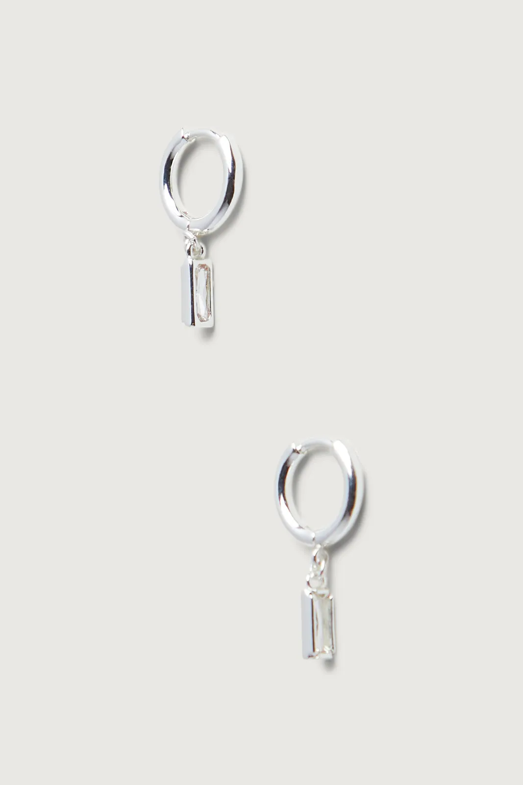 SMALL HOOPS WITH BAGUETTE ZIRCONIA sold by OAK AND FORT product image thumbnail 3