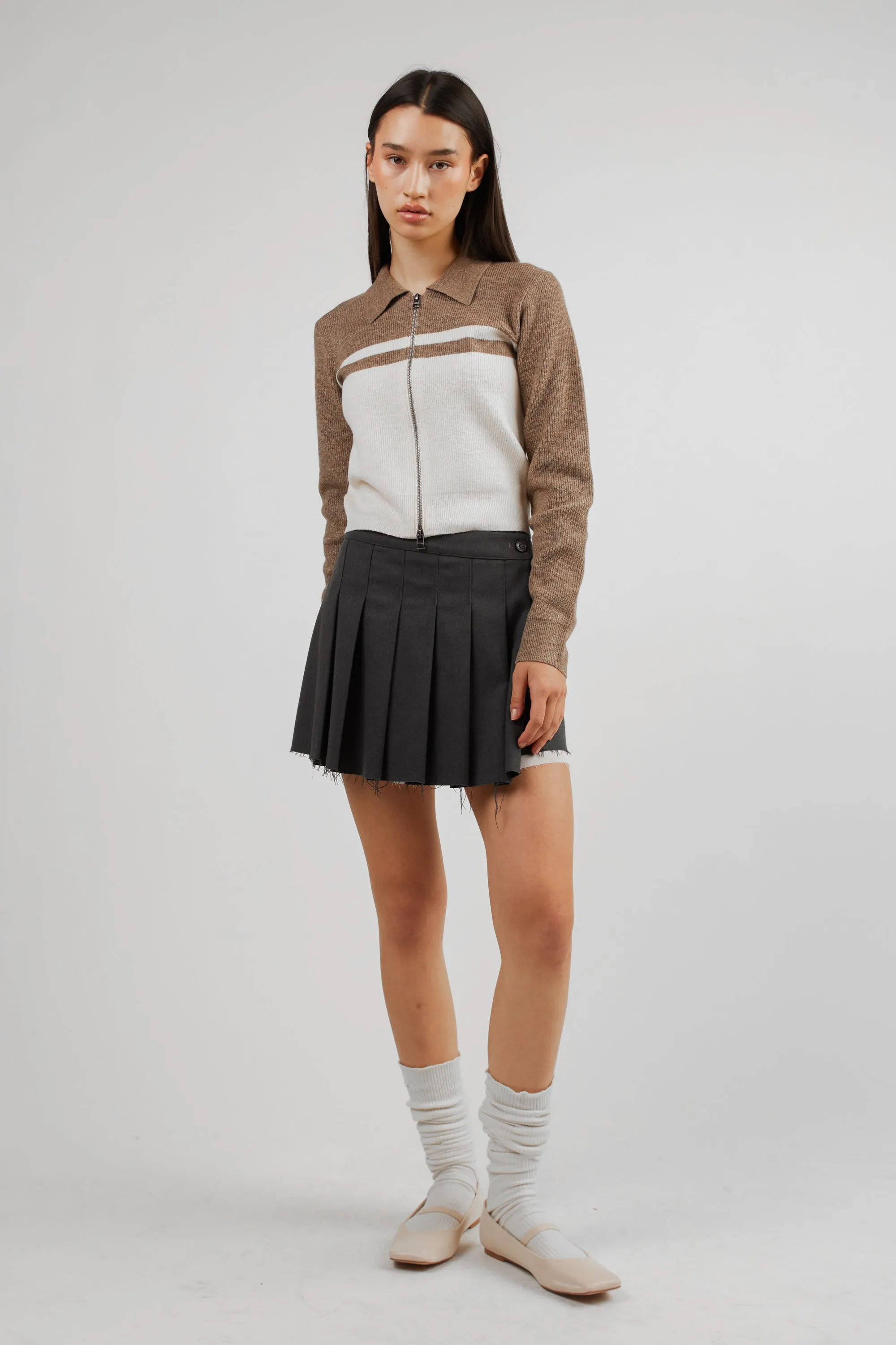 COLOUR BLOCK ZIP CARDIGAN sold by OAK AND FORT product image thumbnail 2