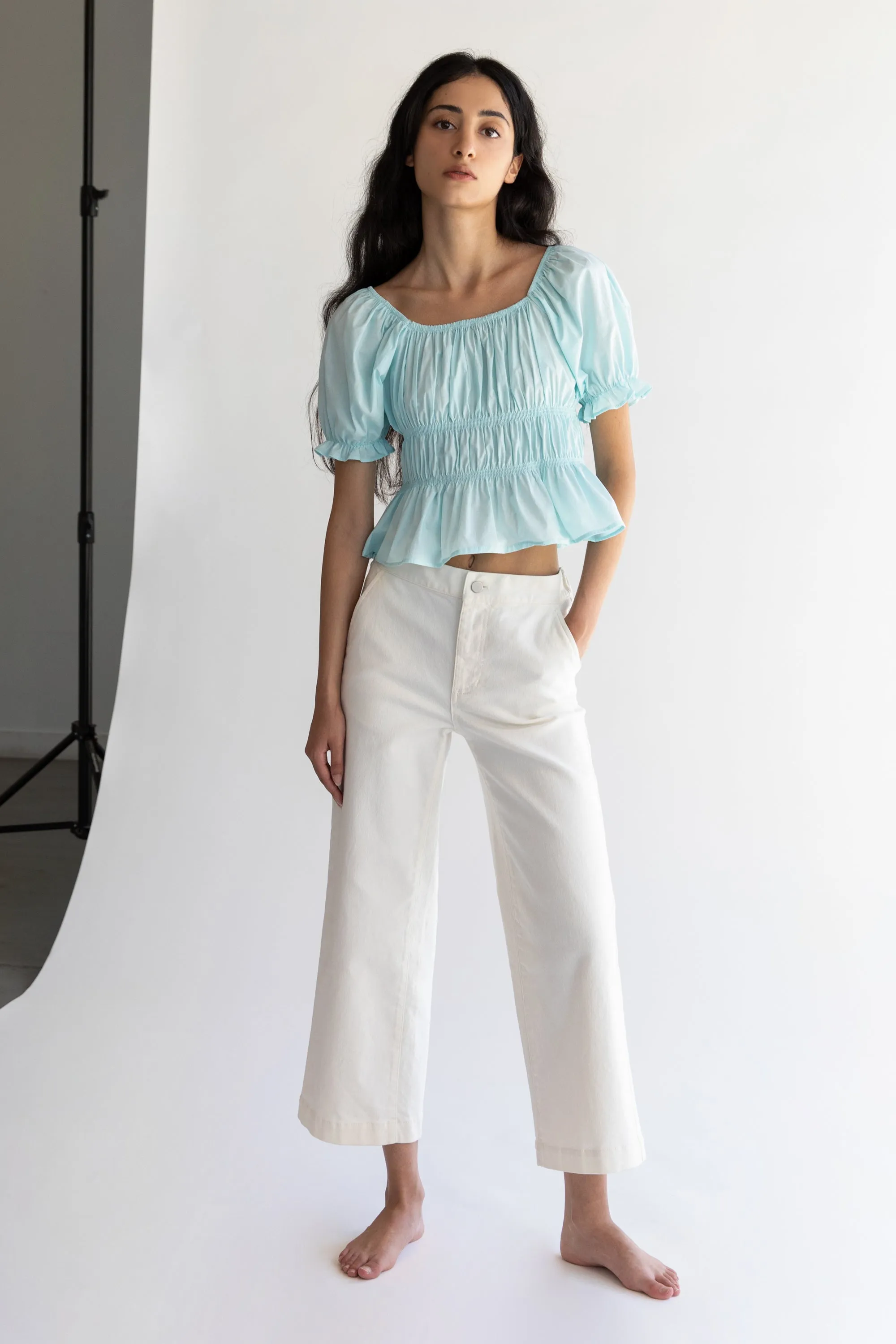PUFF SLEEVE SQUARE NECK TOP sold by OAK AND FORT product image thumbnail 3