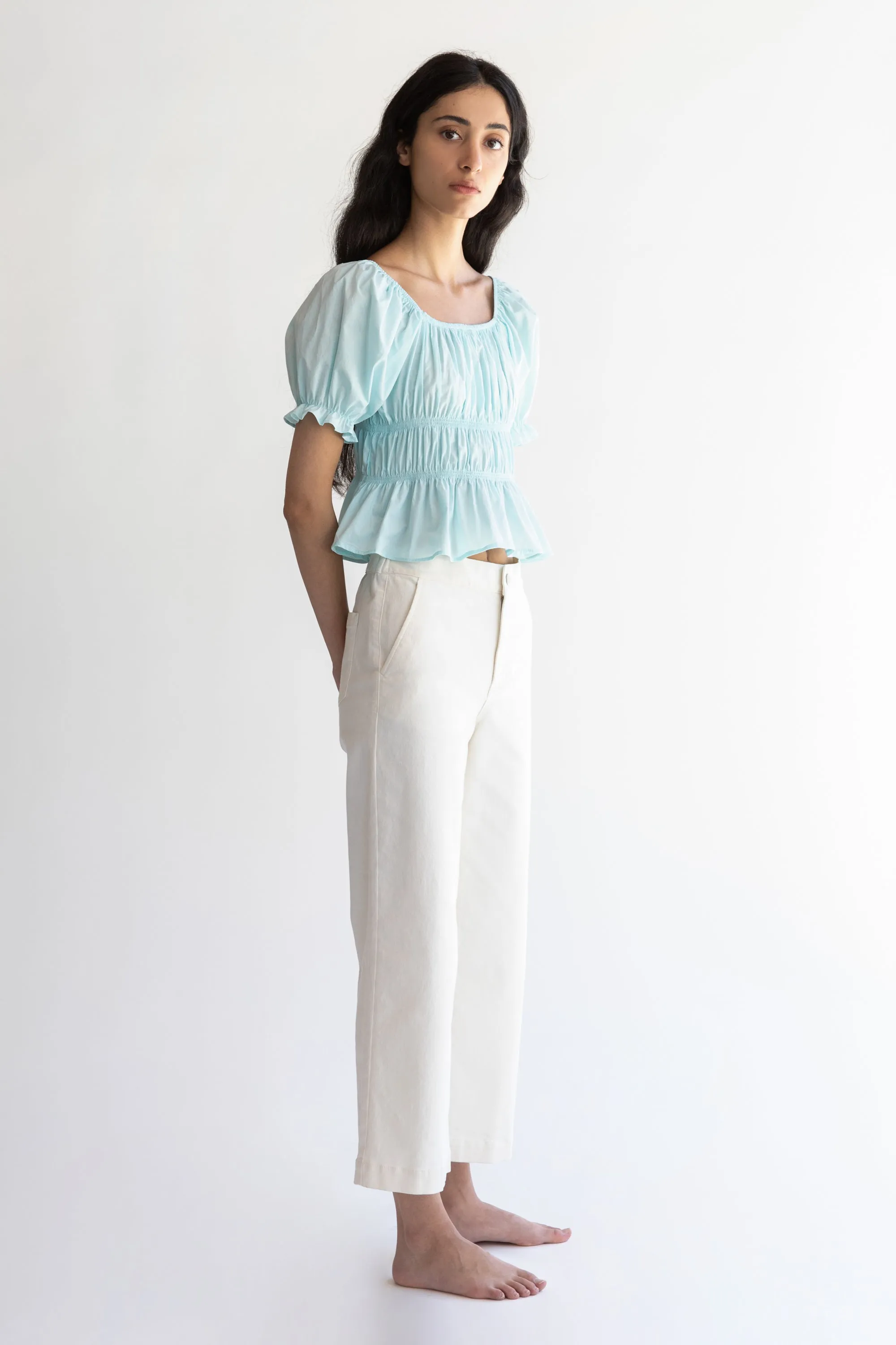PUFF SLEEVE SQUARE NECK TOP sold by OAK AND FORT product image thumbnail 4