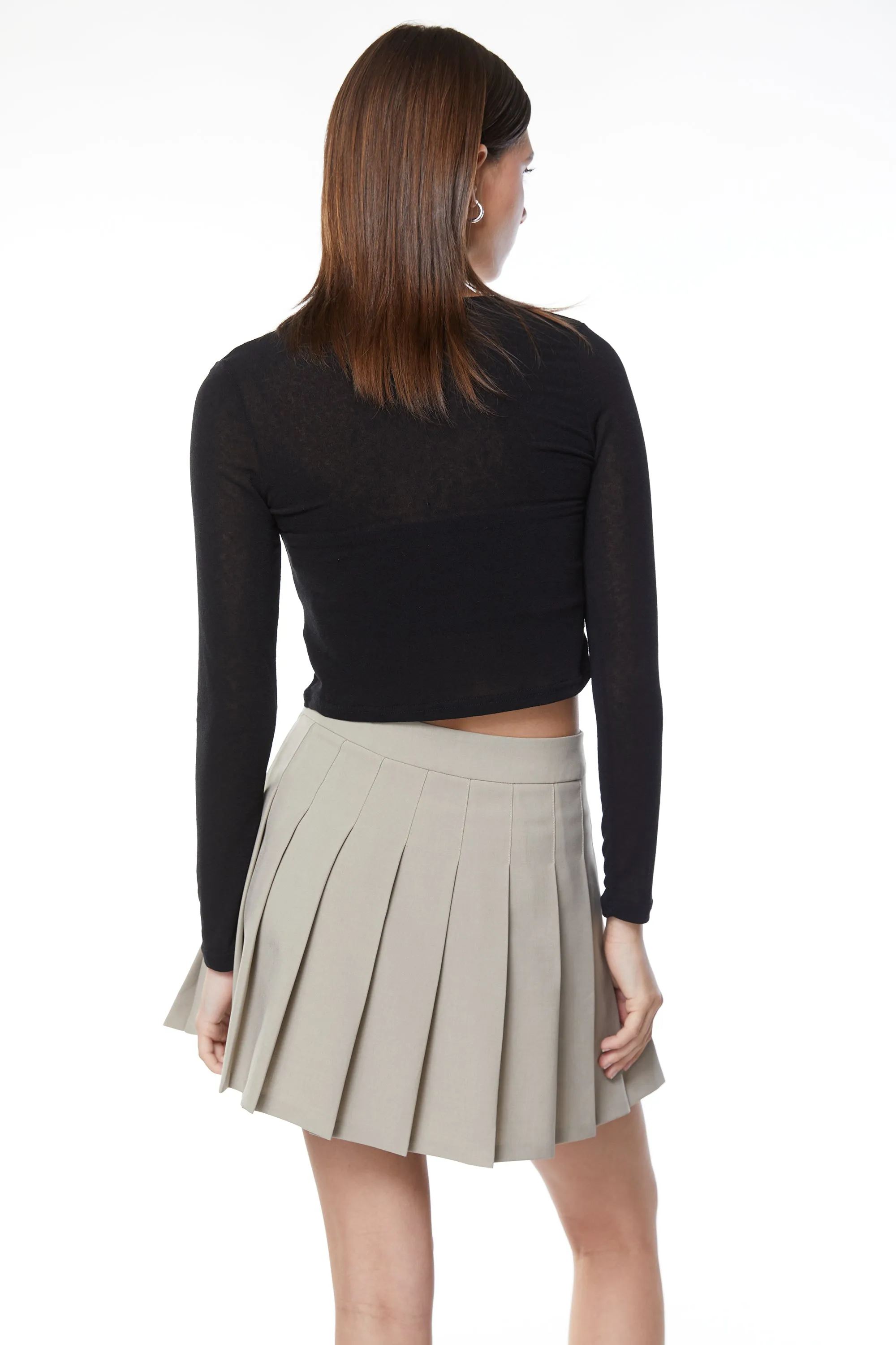 CROPPED CARDIGAN WITH CUTOUT sold by OAK AND FORT product image thumbnail 4