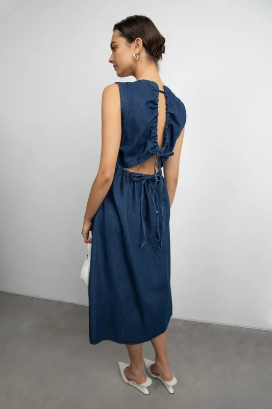 DENIM MIDI DRESS sold by OAK AND FORT