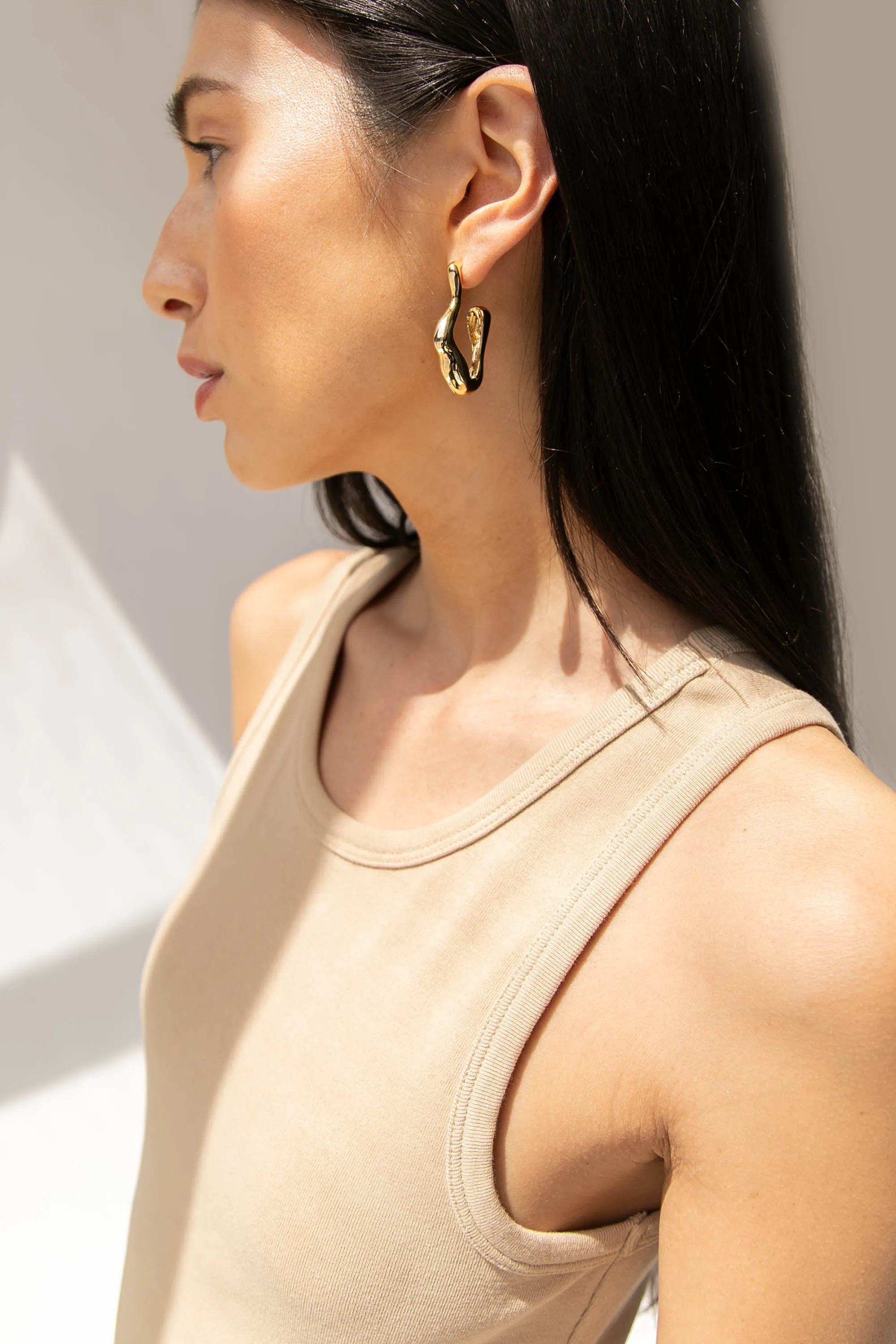 ABSTRACT SQUIGGLE HOOP EARRING sold by OAK AND FORT product image thumbnail 2