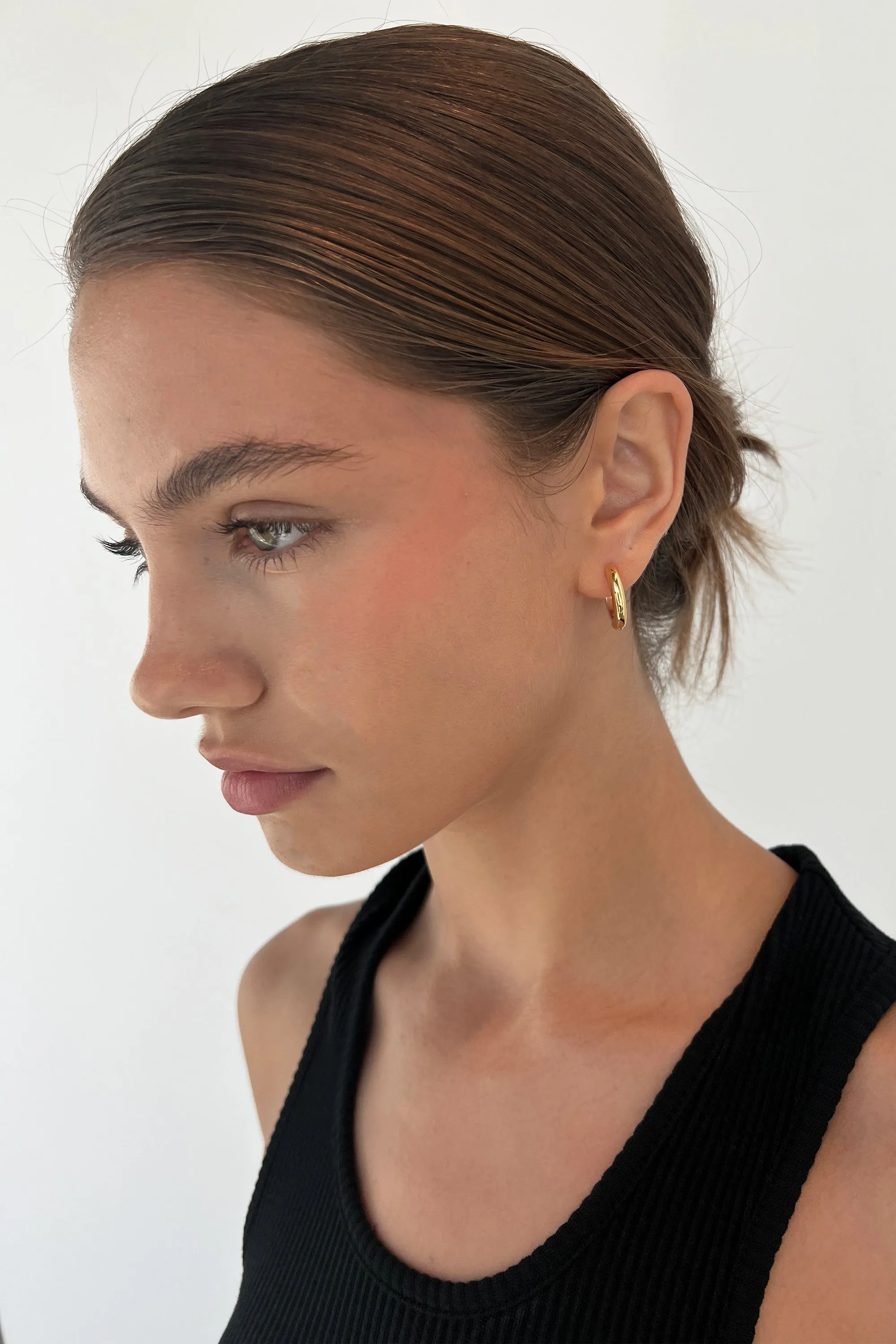 TWO-TONE HOOP EARRINGS sold by OAK AND FORT product image thumbnail 2