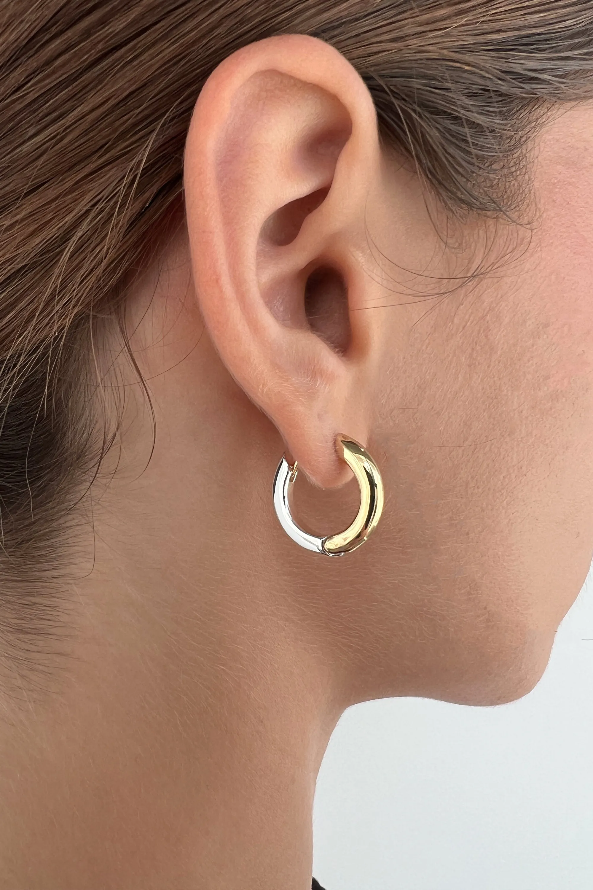 TWO-TONE HOOP EARRINGS sold by OAK AND FORT product image thumbnail 3