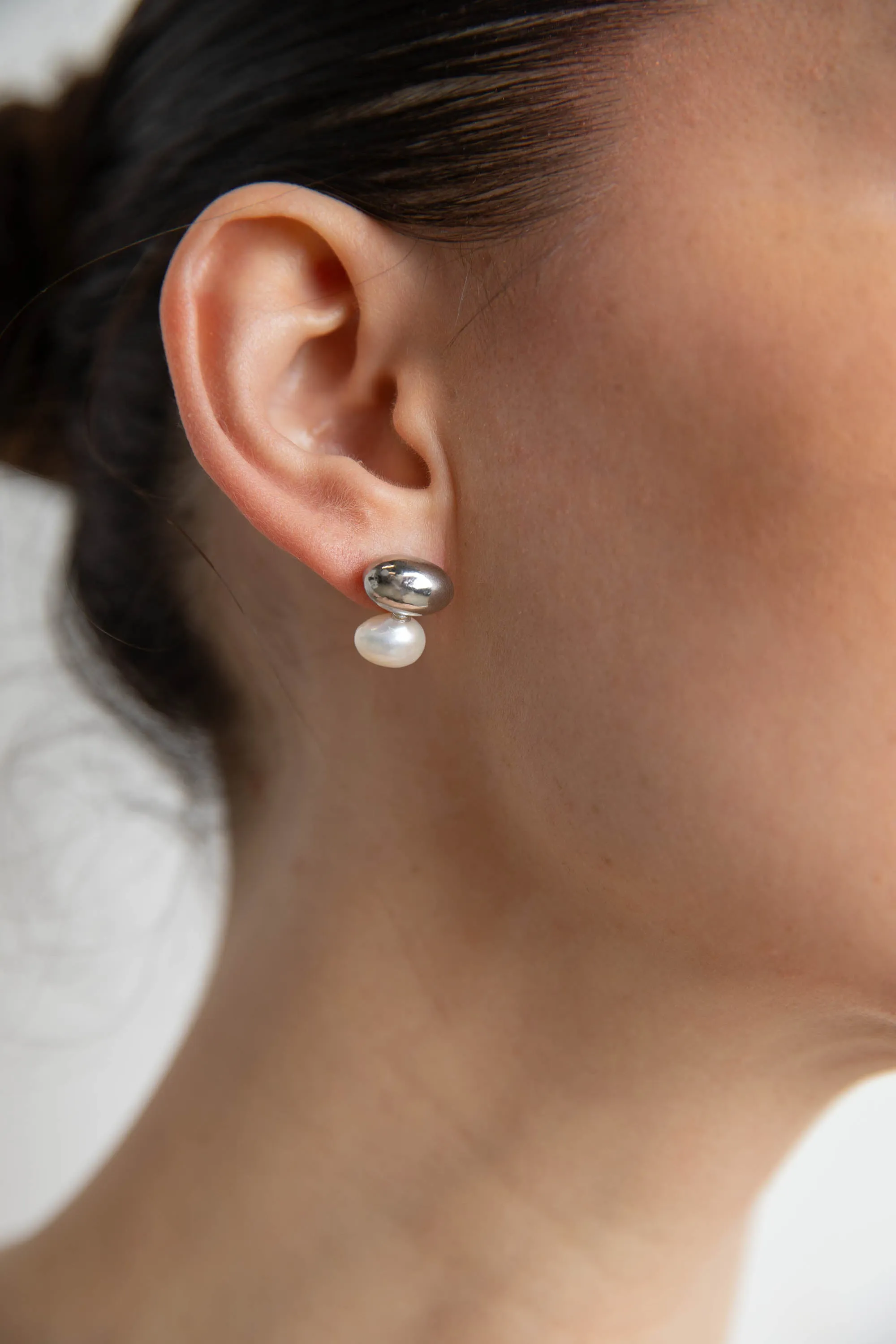 ORGANIC PEARL EARRING sold by OAK AND FORT product image thumbnail 3