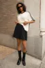 TERRY PLEATED MINI SKIRT sold by OAK AND FORT