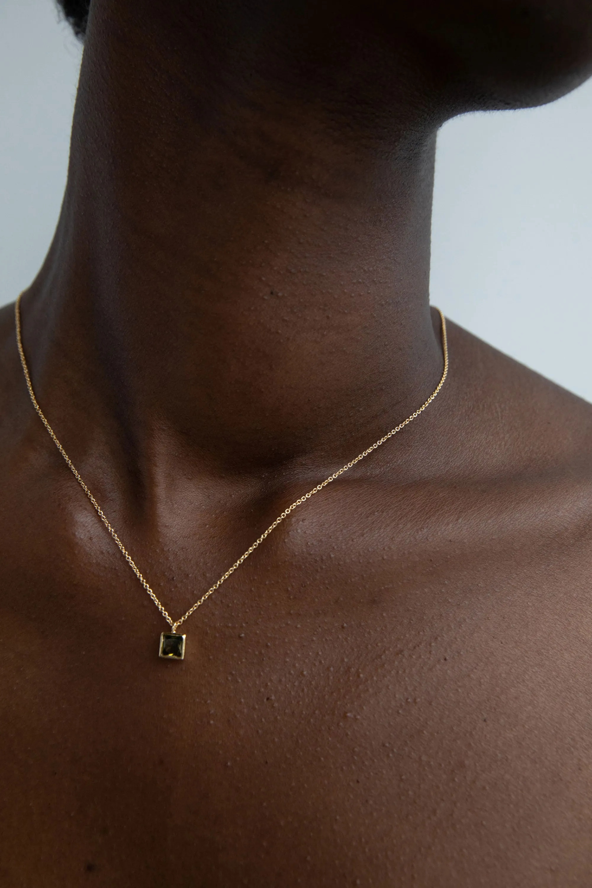 CABLE CHAIN NECKLACE WITH GEM sold by OAK AND FORT product image thumbnail 3