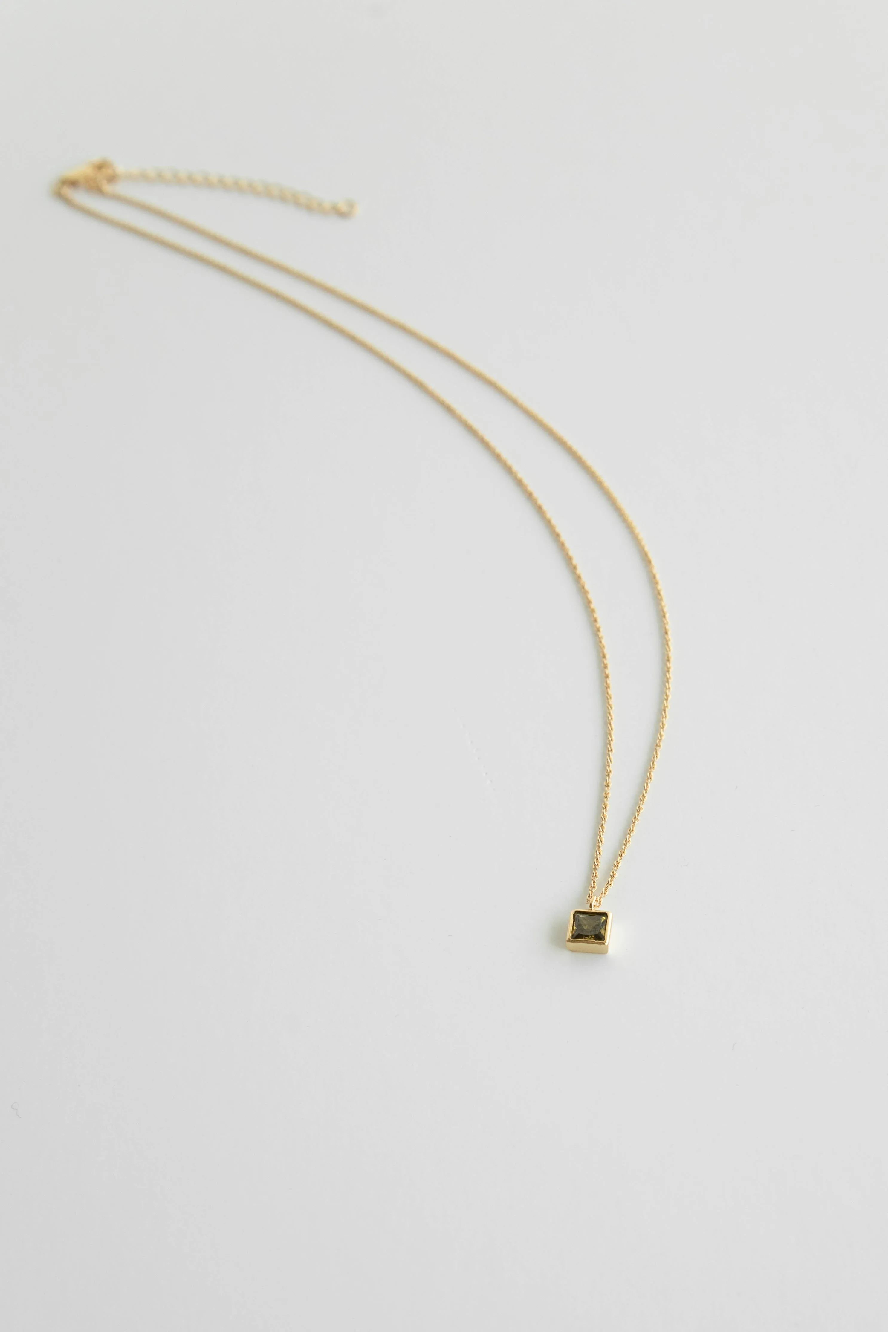 CABLE CHAIN NECKLACE WITH GEM sold by OAK AND FORT product image thumbnail 2