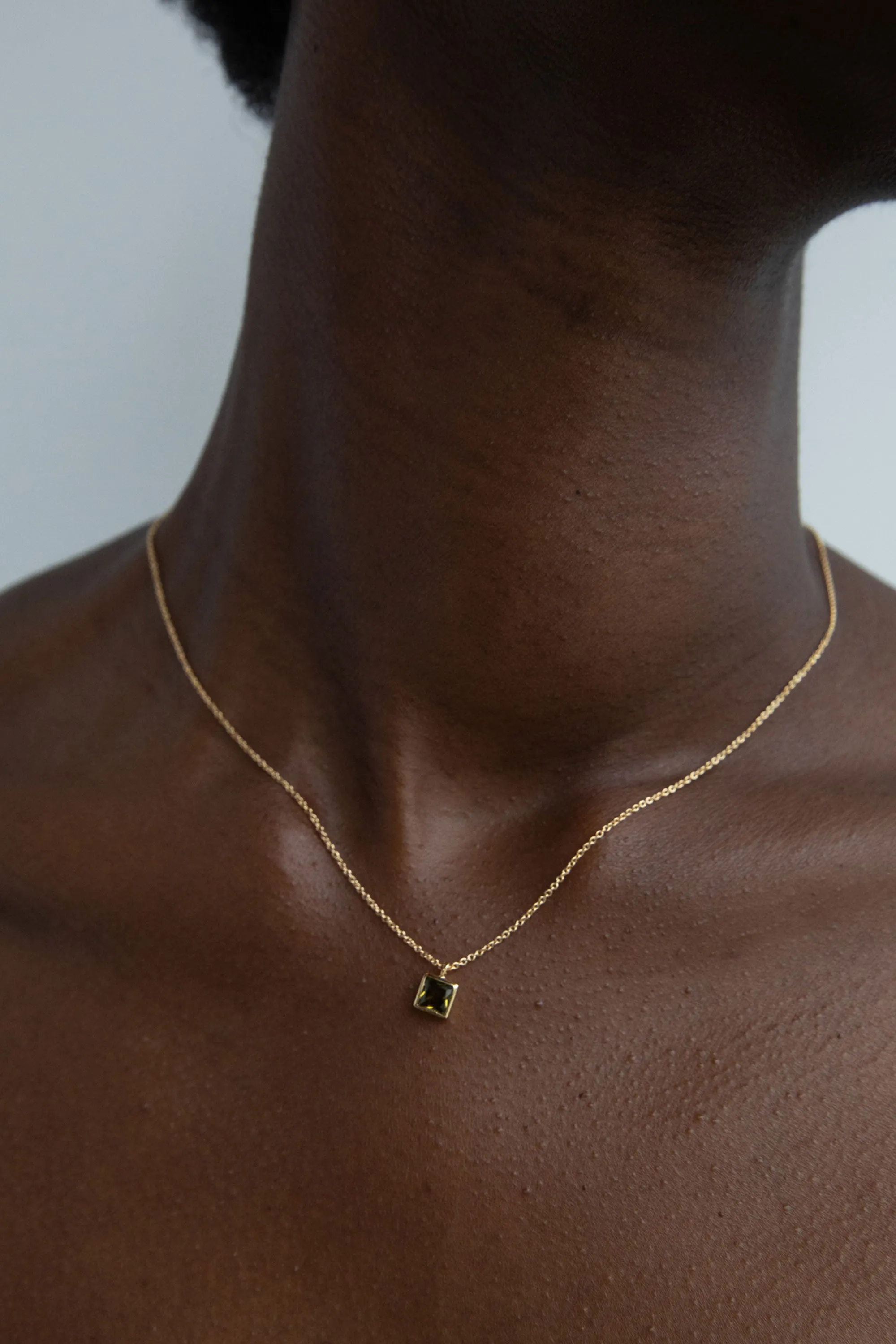 CABLE CHAIN NECKLACE WITH GEM sold by OAK AND FORT