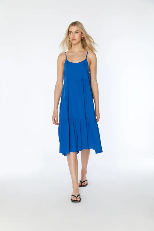 LINEN BLEND TIERED DRESS sold by OAK AND FORT