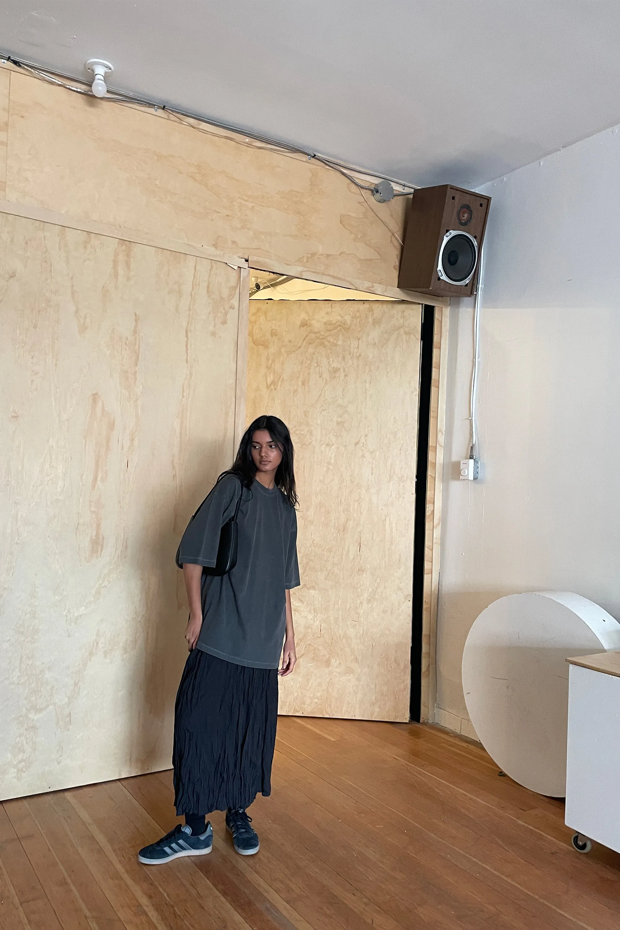 CRINKLED MIDI SKIRT sold by OAK AND FORT product image thumbnail 3