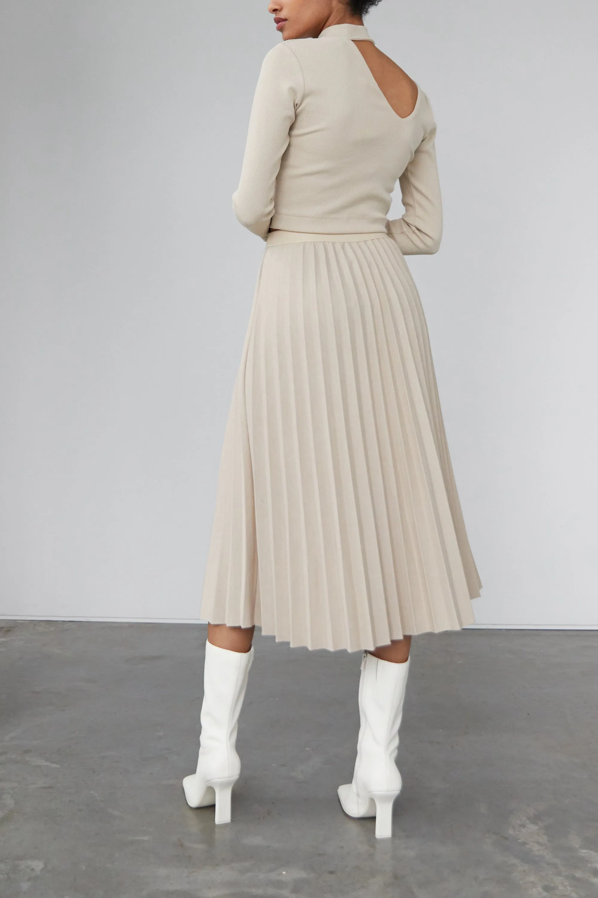PLEATED MIDI SKIRT sold by OAK AND FORT product image thumbnail 3